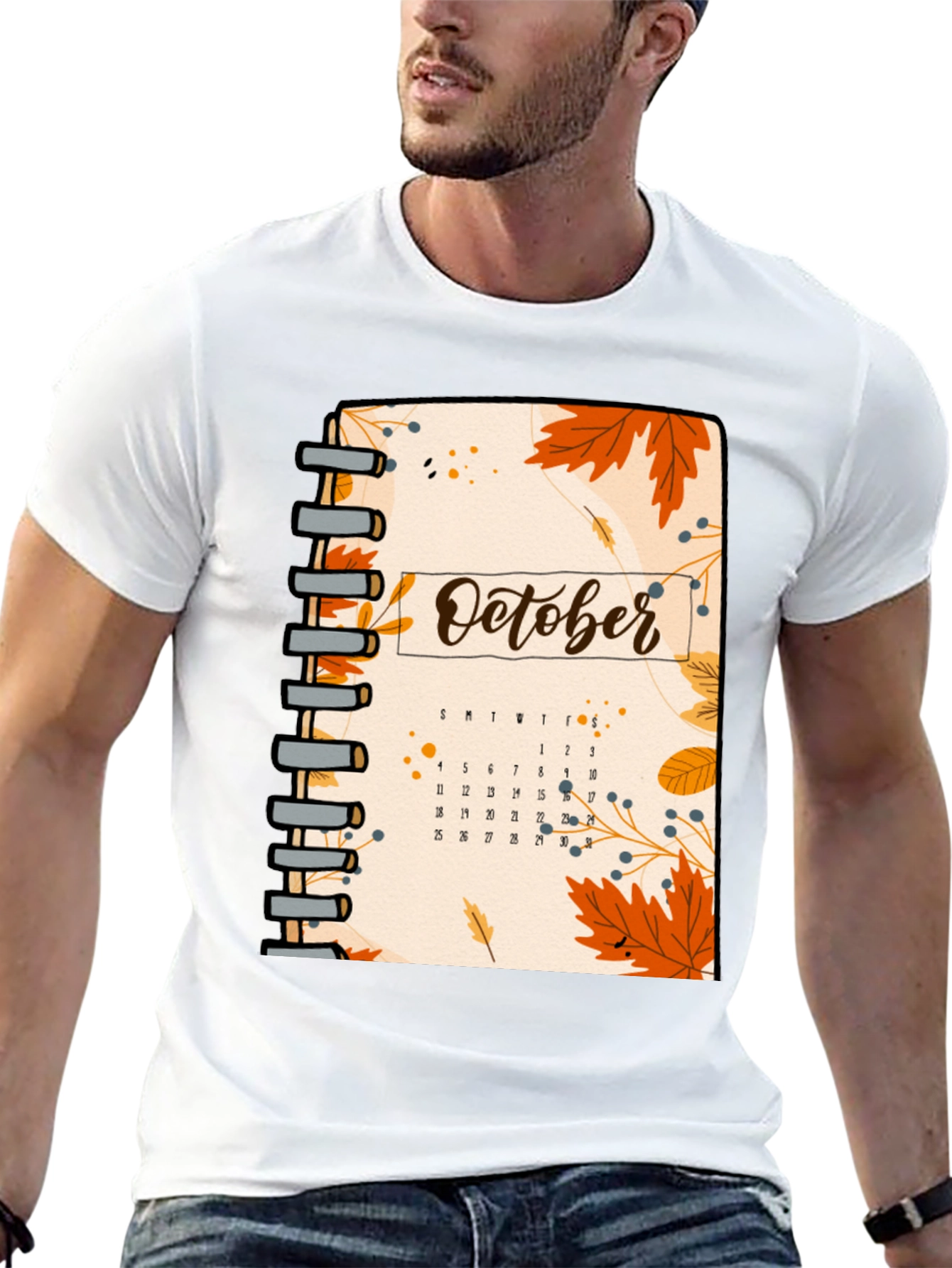 October Calendar Graphic T-Shirt