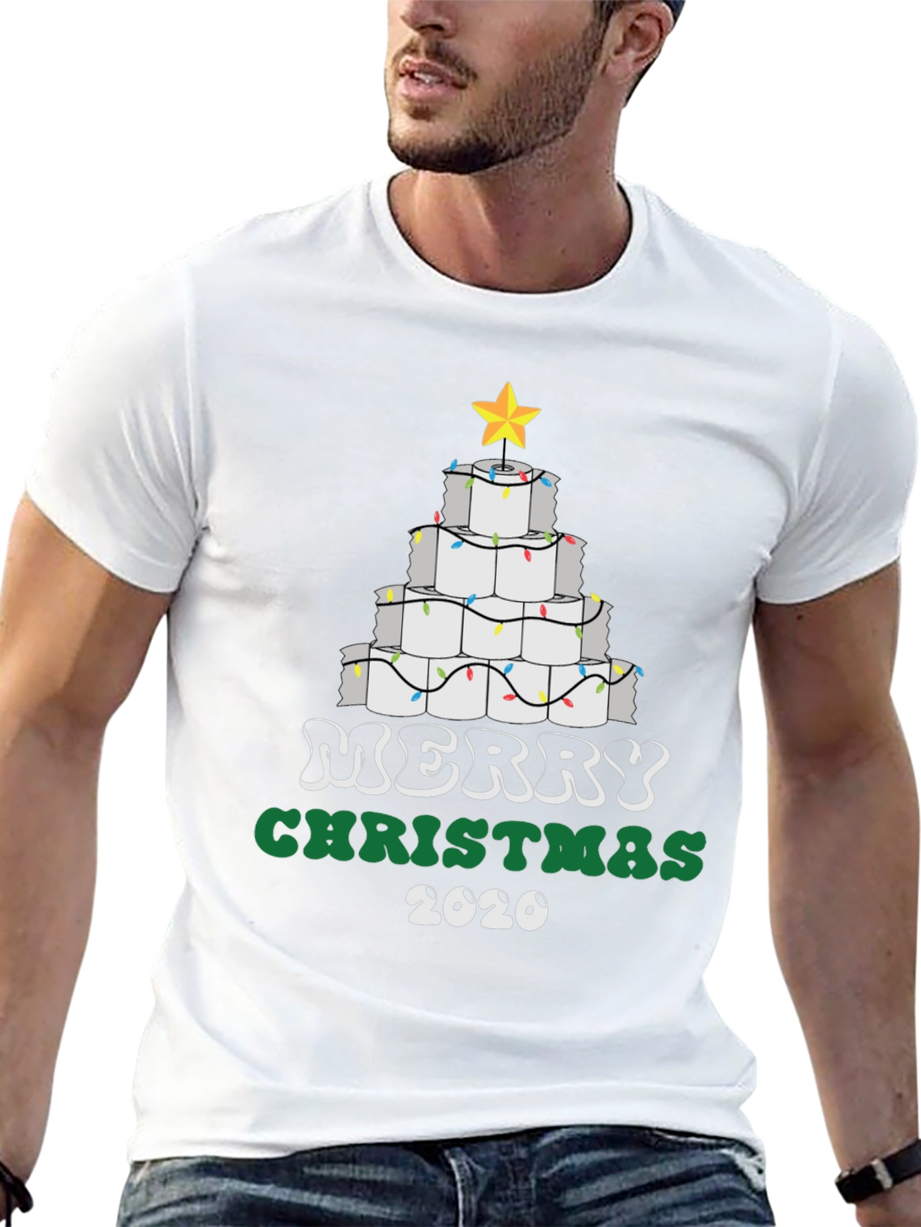 Funny Christmas 2020 Toilet Paper Tree Graphic Tee