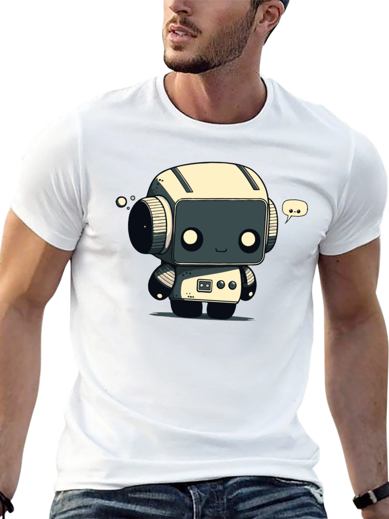 Robot T-Shirt - Black Graphic Tee