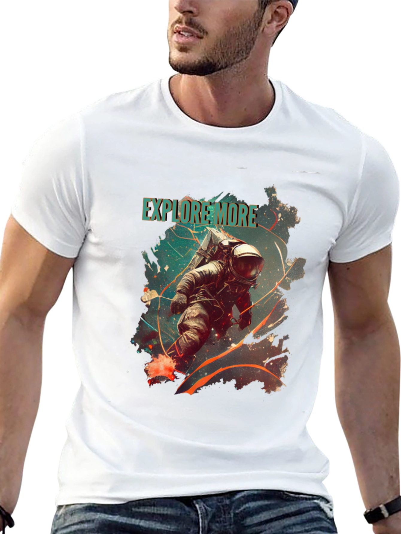 Explore More Astronaut Graphic Tee - Black