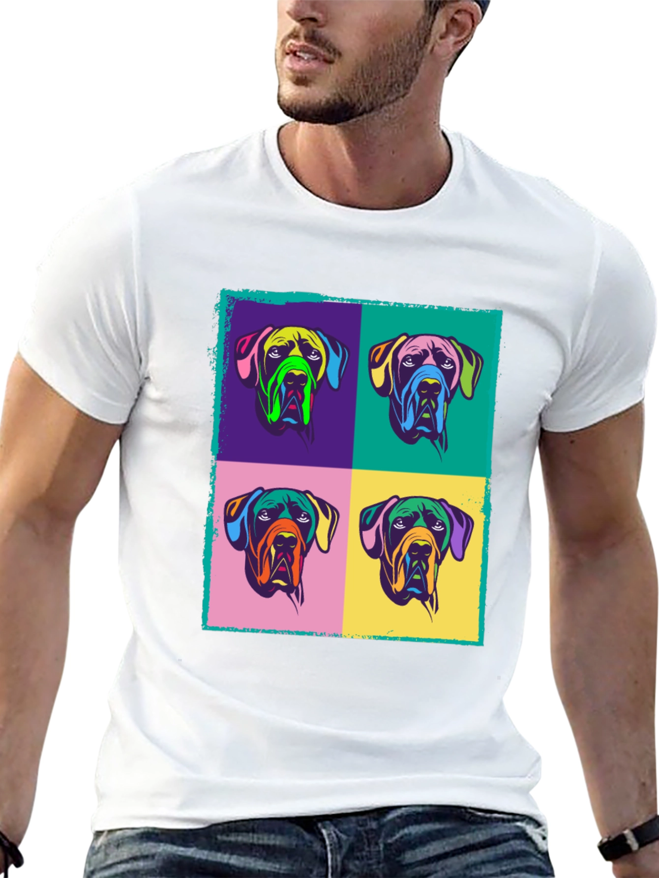 Pop Art Dog Graphic Tee - Stylish & Unique!