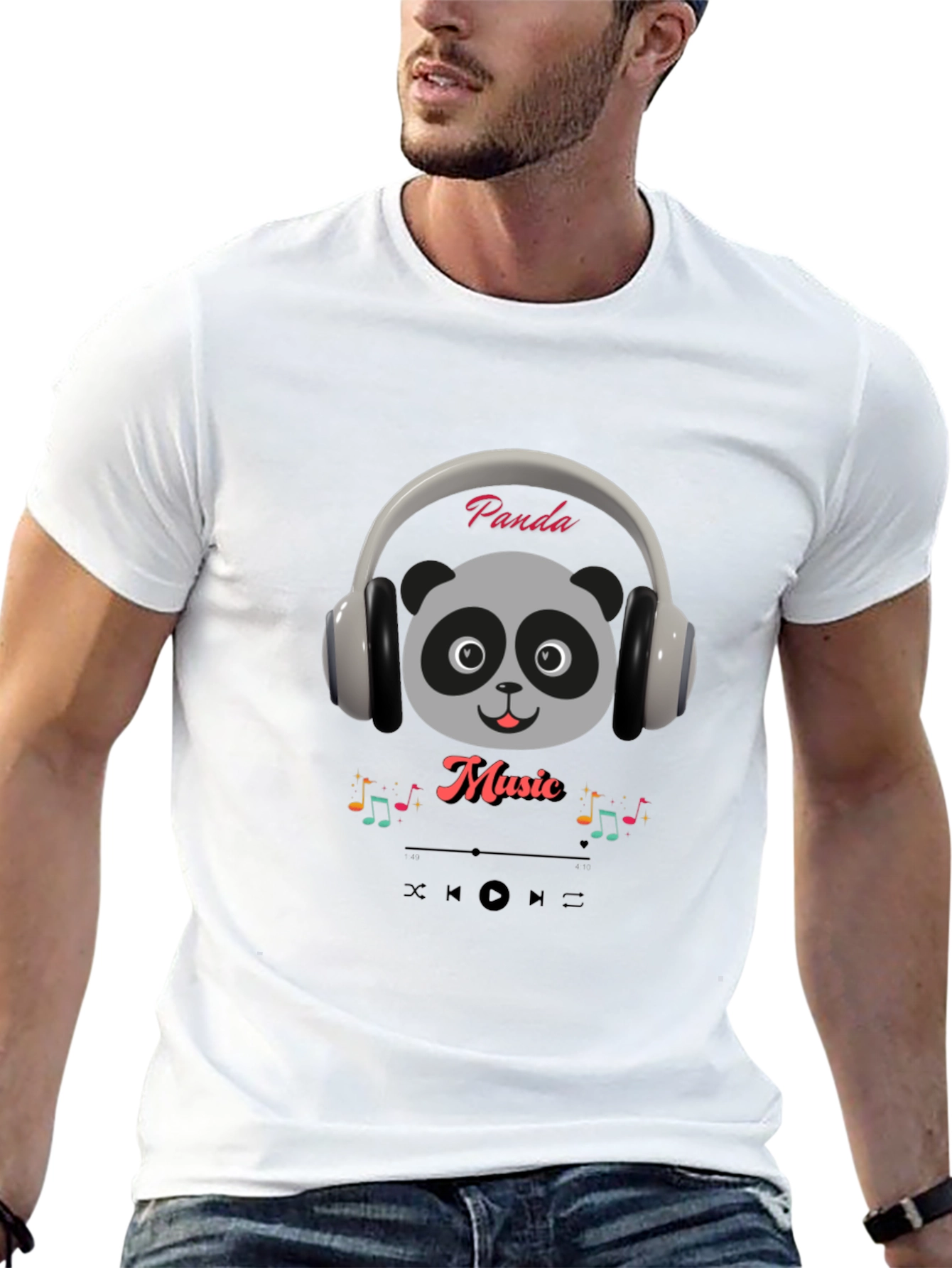 Panda Music T-Shirt - Cute Panda with Headphones Tee
