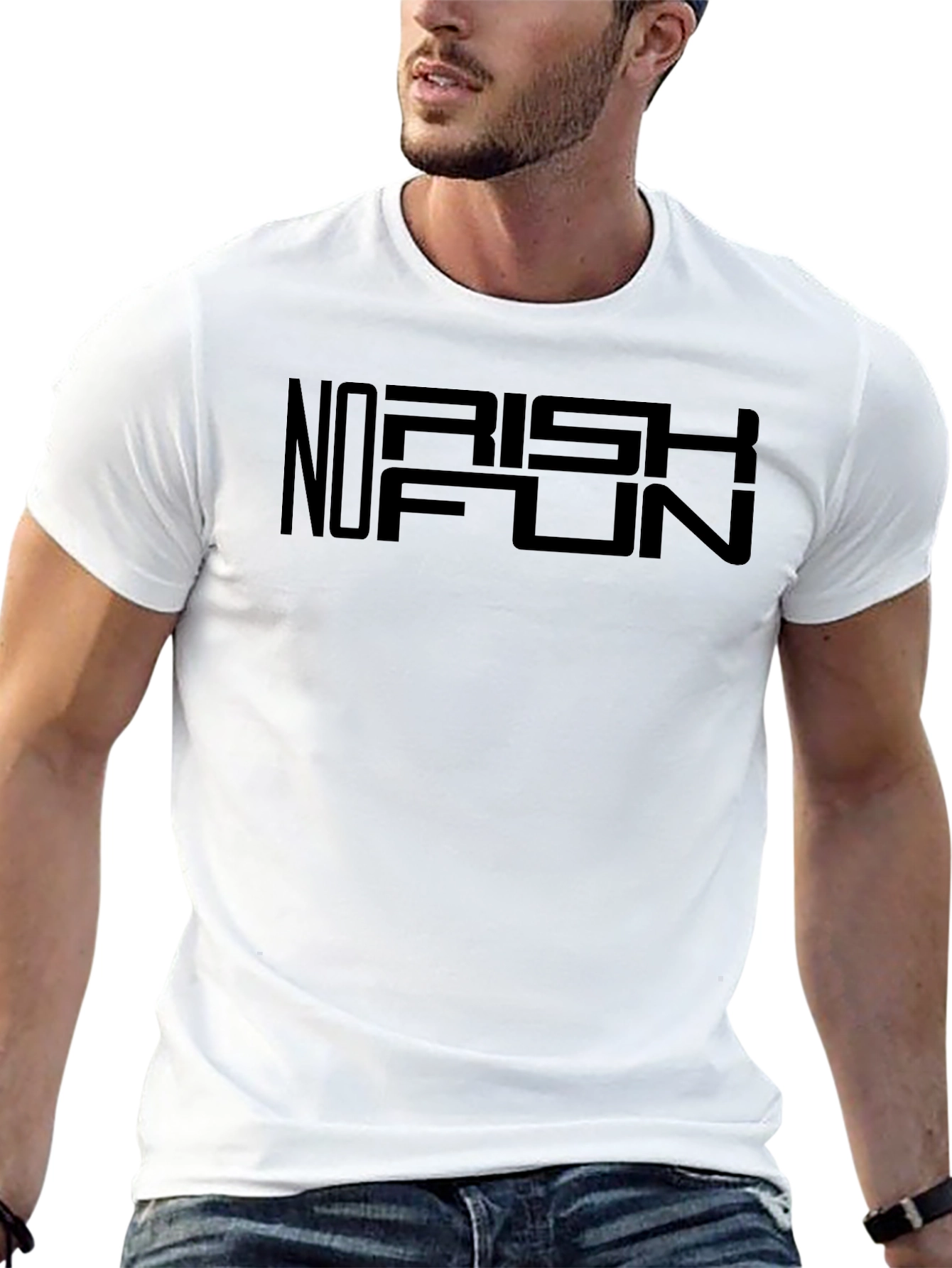 No Risk No Fun Black Graphic Tee