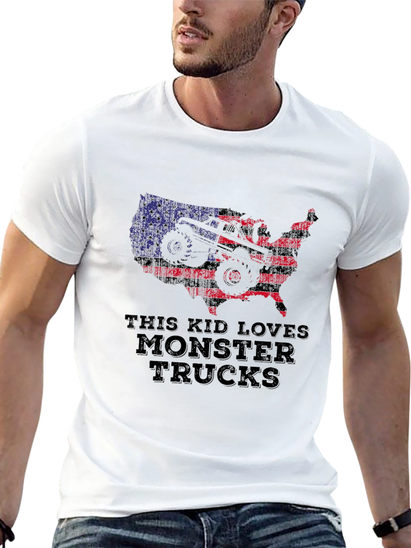 Monster Truck Lover T-Shirt - Patriotic USA Design