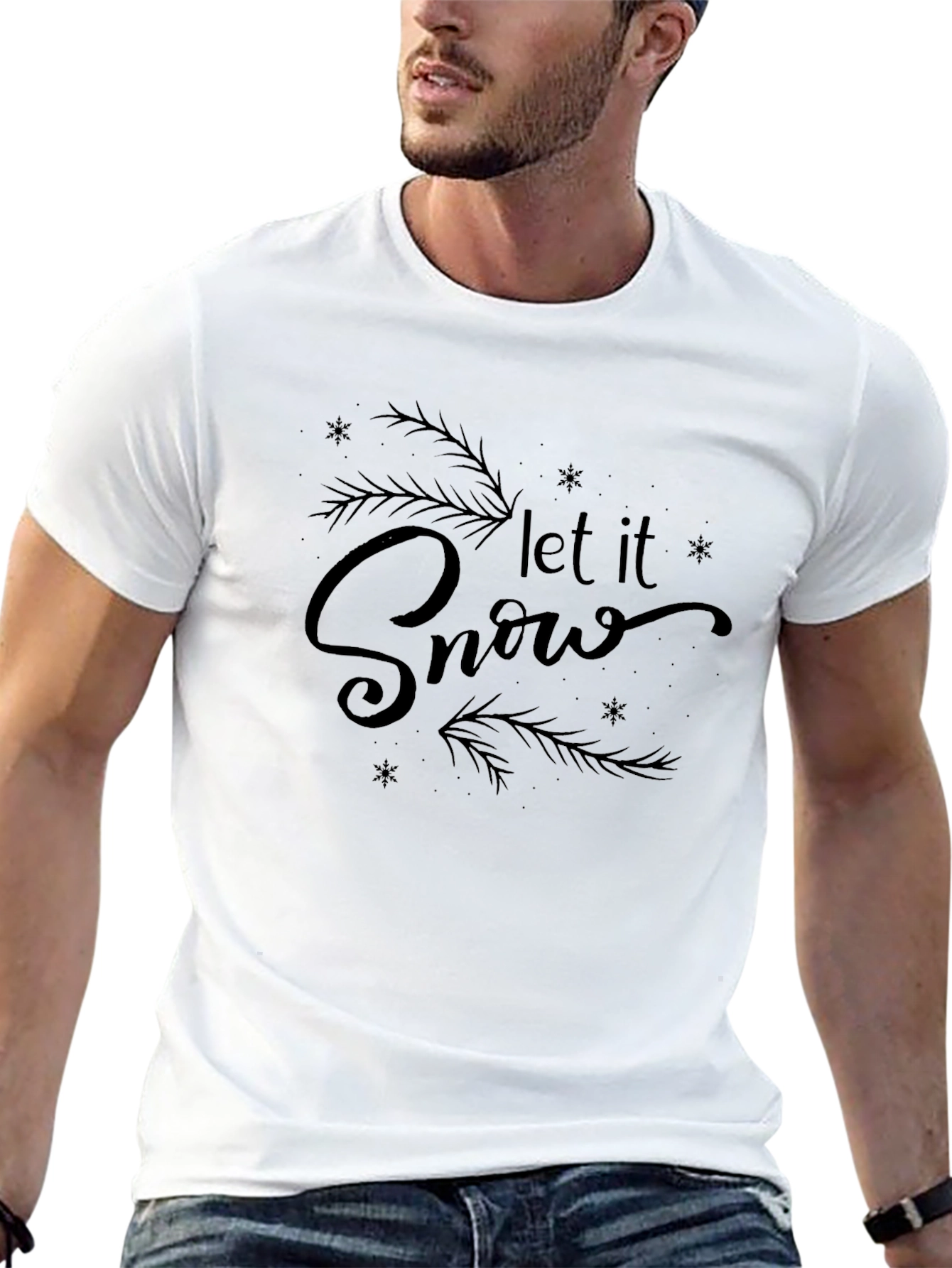 Let it Snow Black Graphic Tee Shirt
