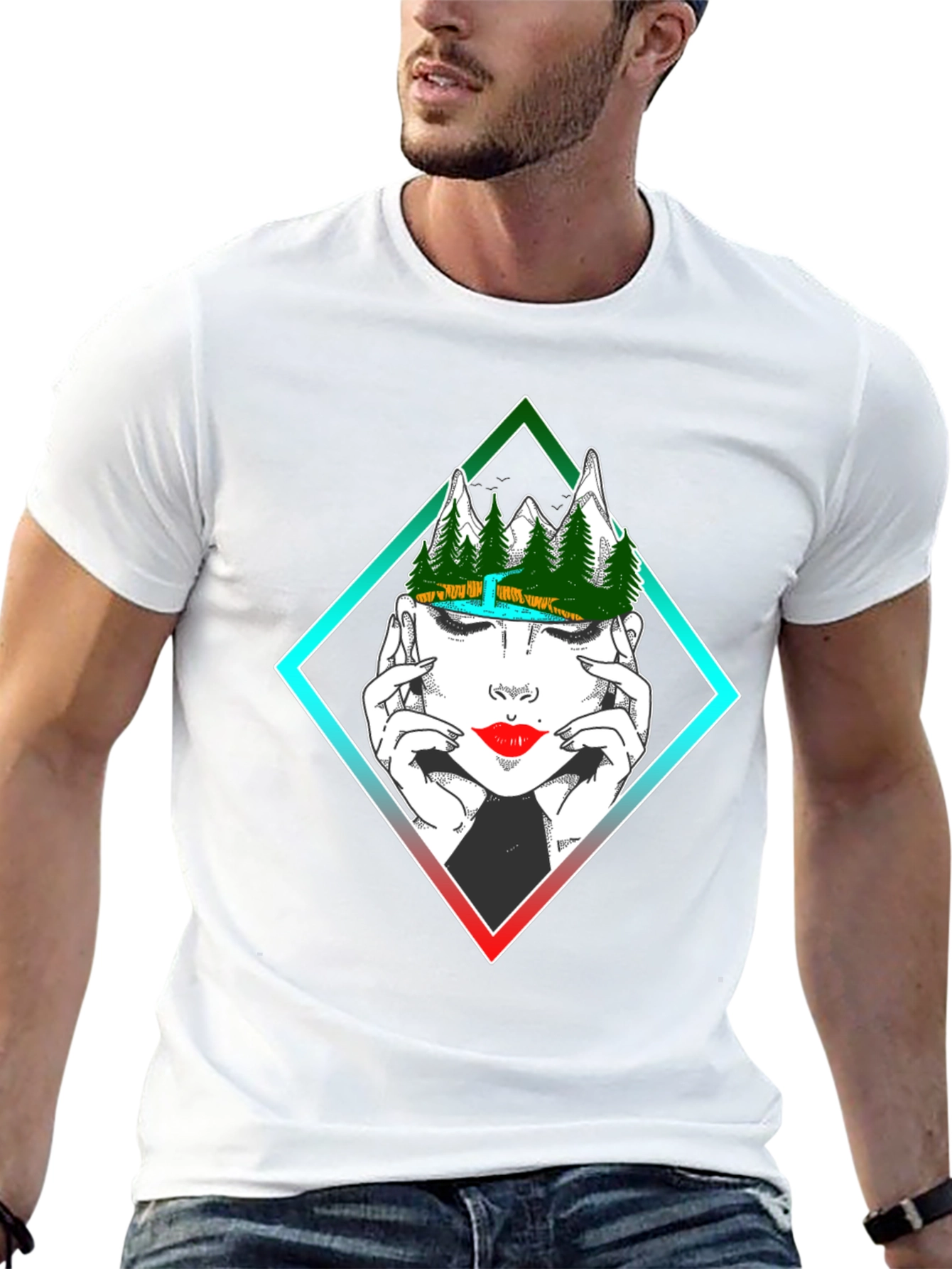 Geometric Nature Mindset Graphic T-Shirt