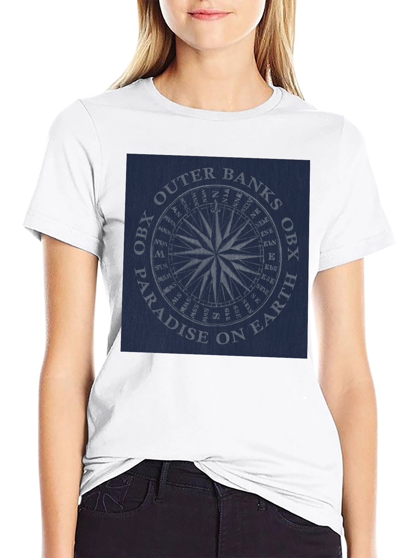 Outer Banks OBX Paradise Compass Black T-Shirt