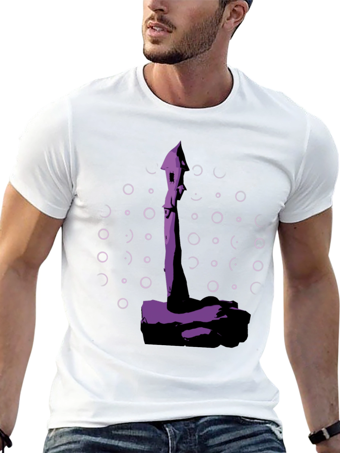 Abstract Purple Tower Graphic Tee