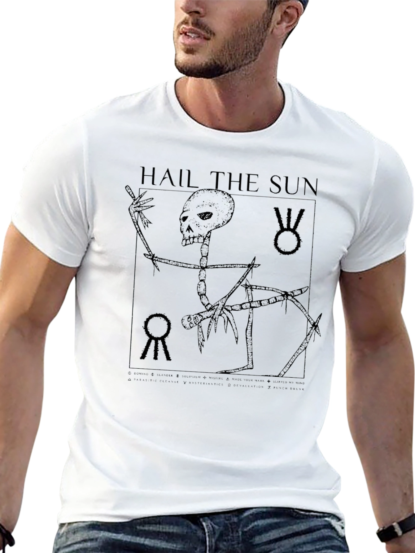 Hail the Sun Skeleton Graphic T-Shirt - Black
