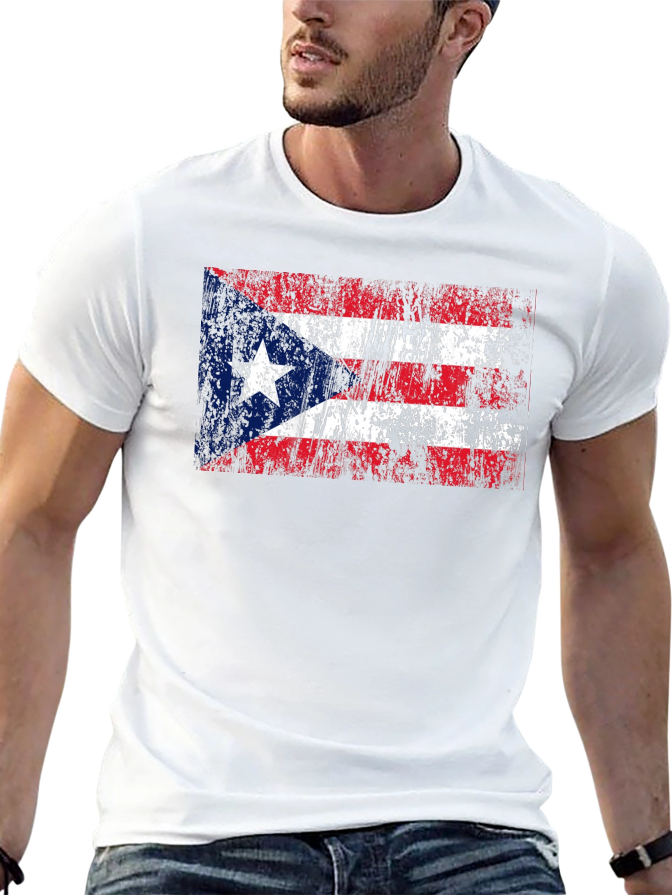 Puerto Rico Flag Distressed T-Shirt