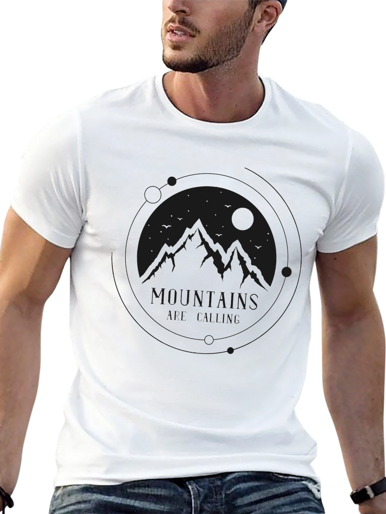 Mountains All Over Me Black Graphic Tee