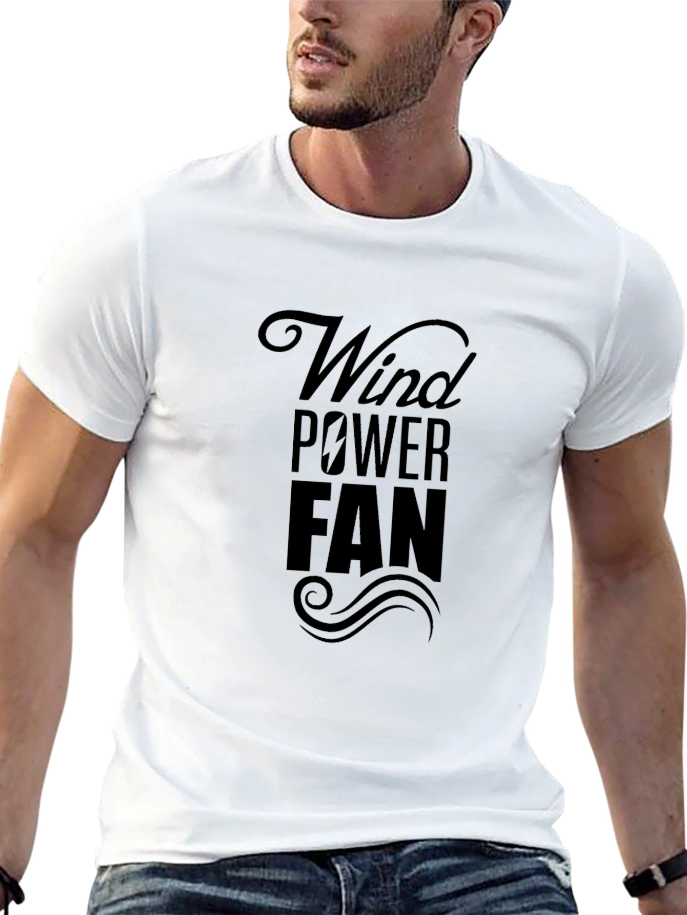 Wind Power Fan Black Cotton Tee