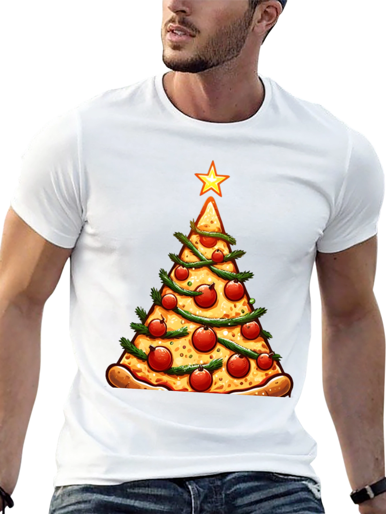 Pizza Christmas Tree Graphic Tee