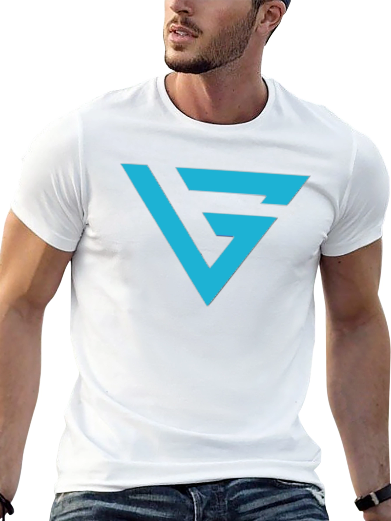 Black T-Shirt with Blue G Logo Graphic