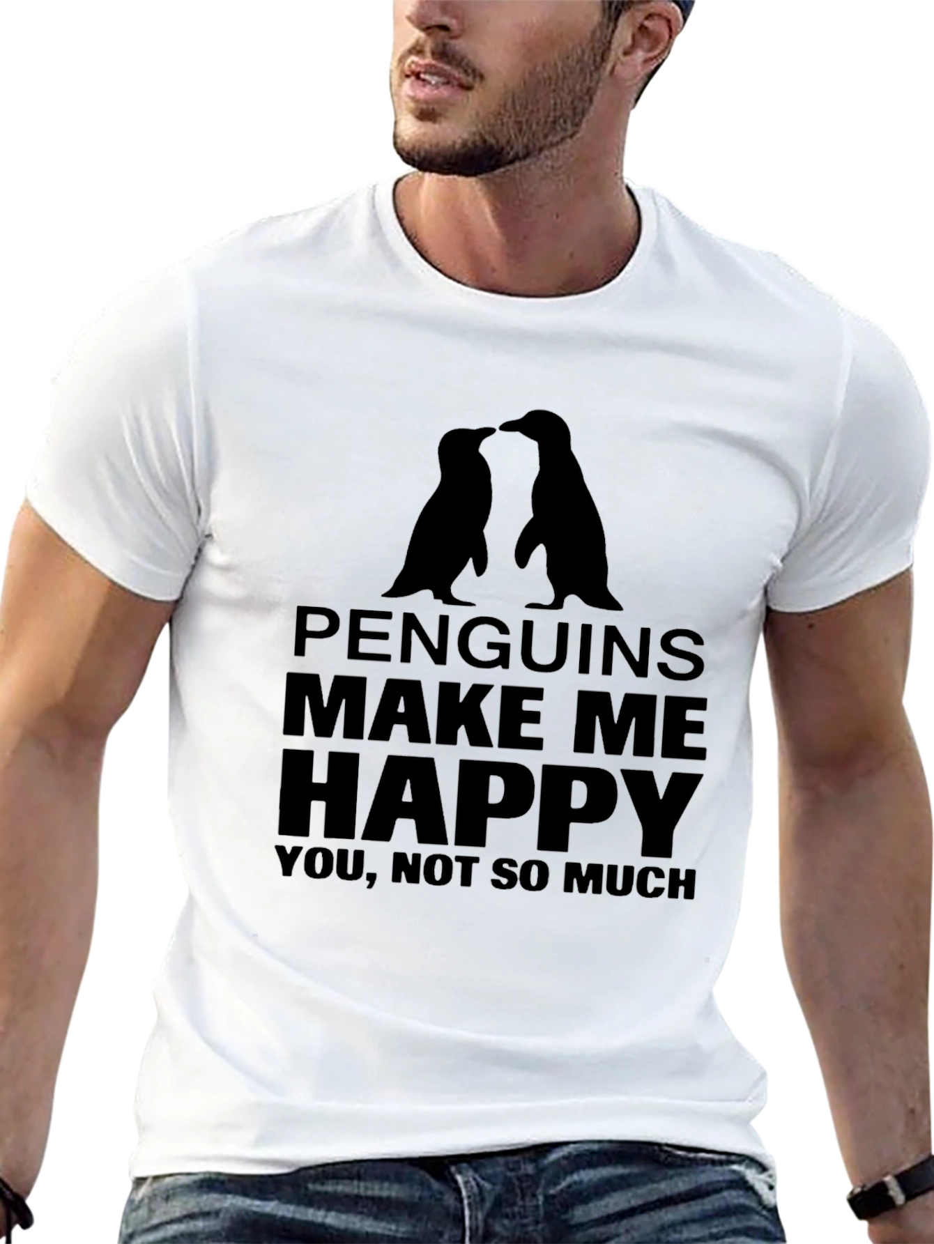 Penguins Make Me Happy Graphic T-Shirt
