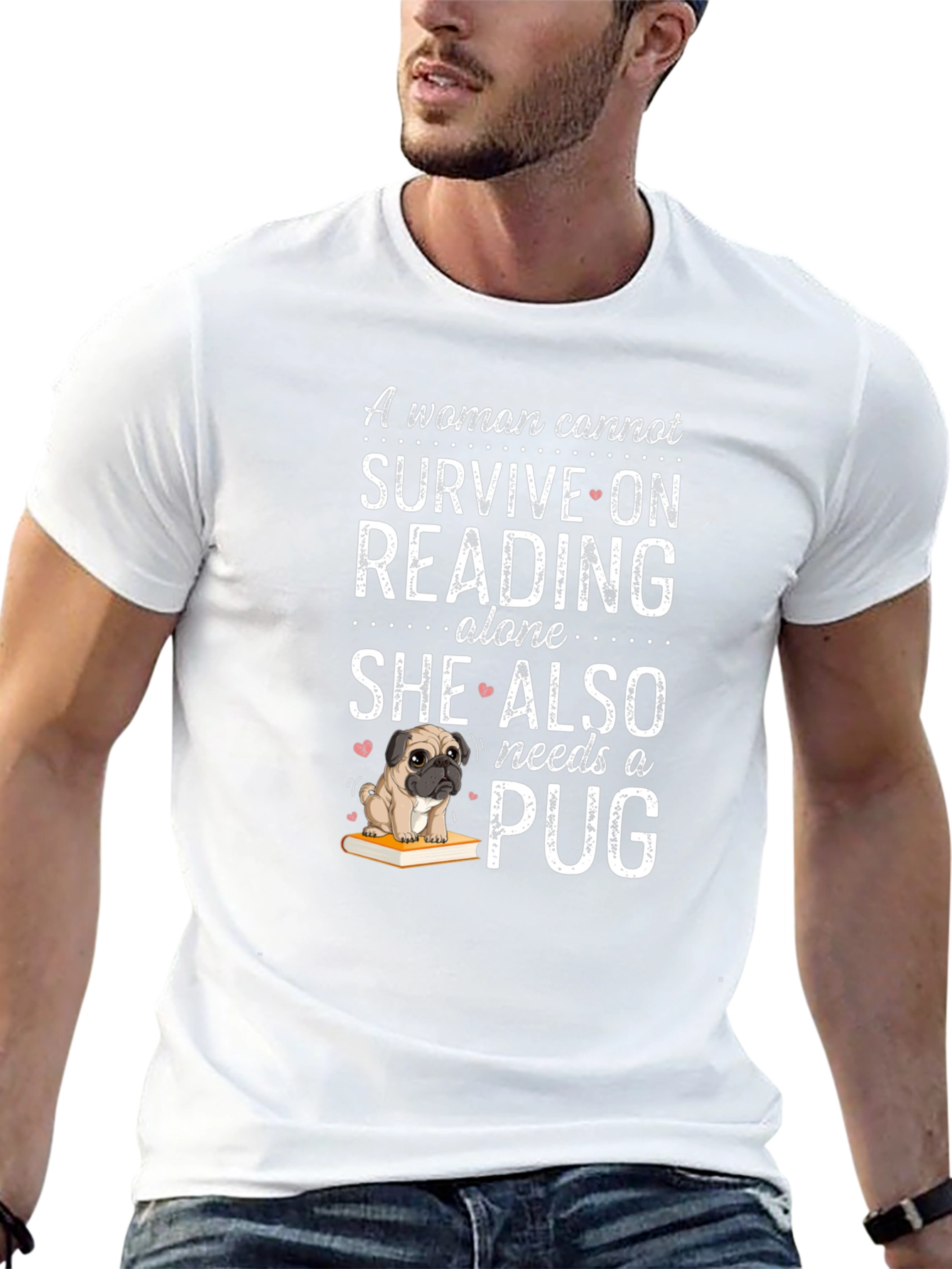 Reading & Pug Lover Tee - Womans Necessity