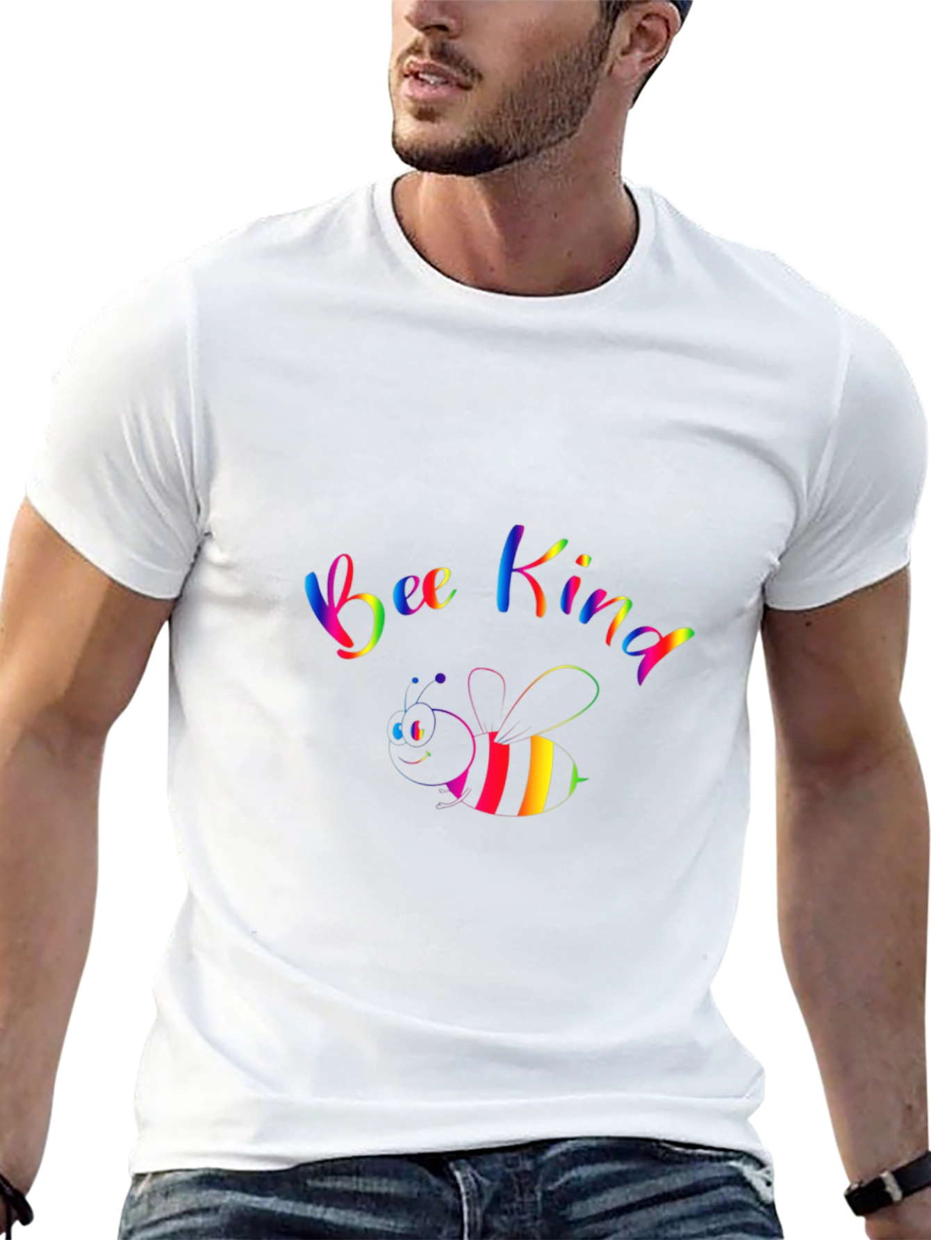 Bee Kind Rainbow Graphic Tee