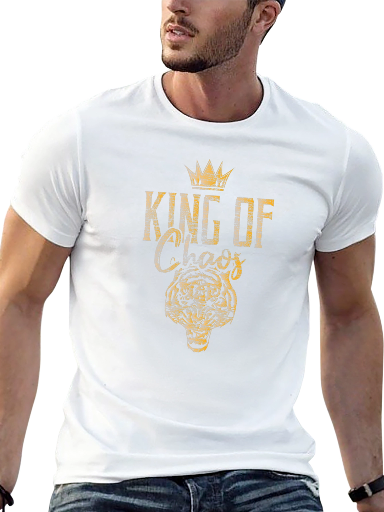 King of Chaos Tiger Graphic T-Shirt - Black