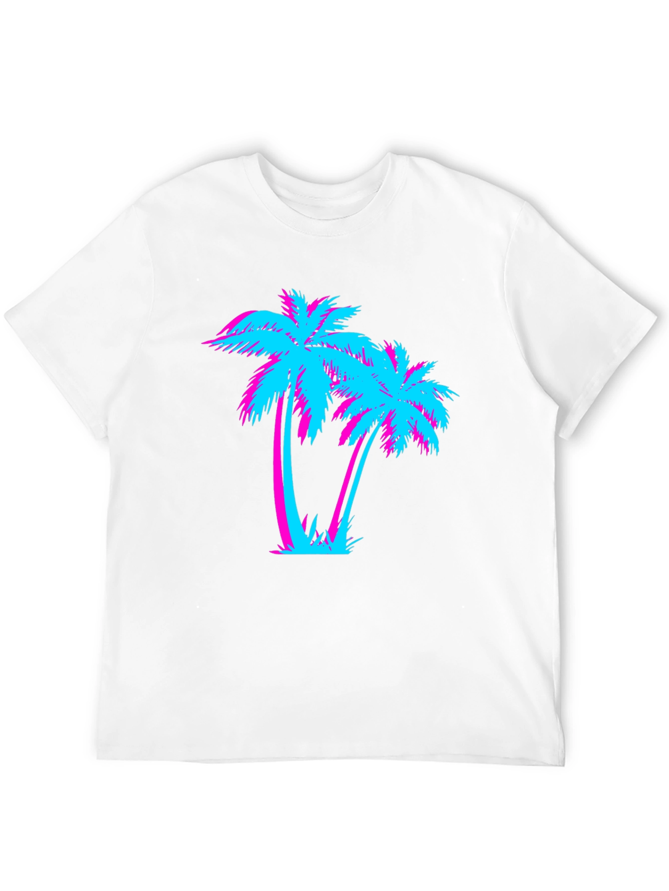 Retro Palm Tree Graphic Tee - Miami Vice Style