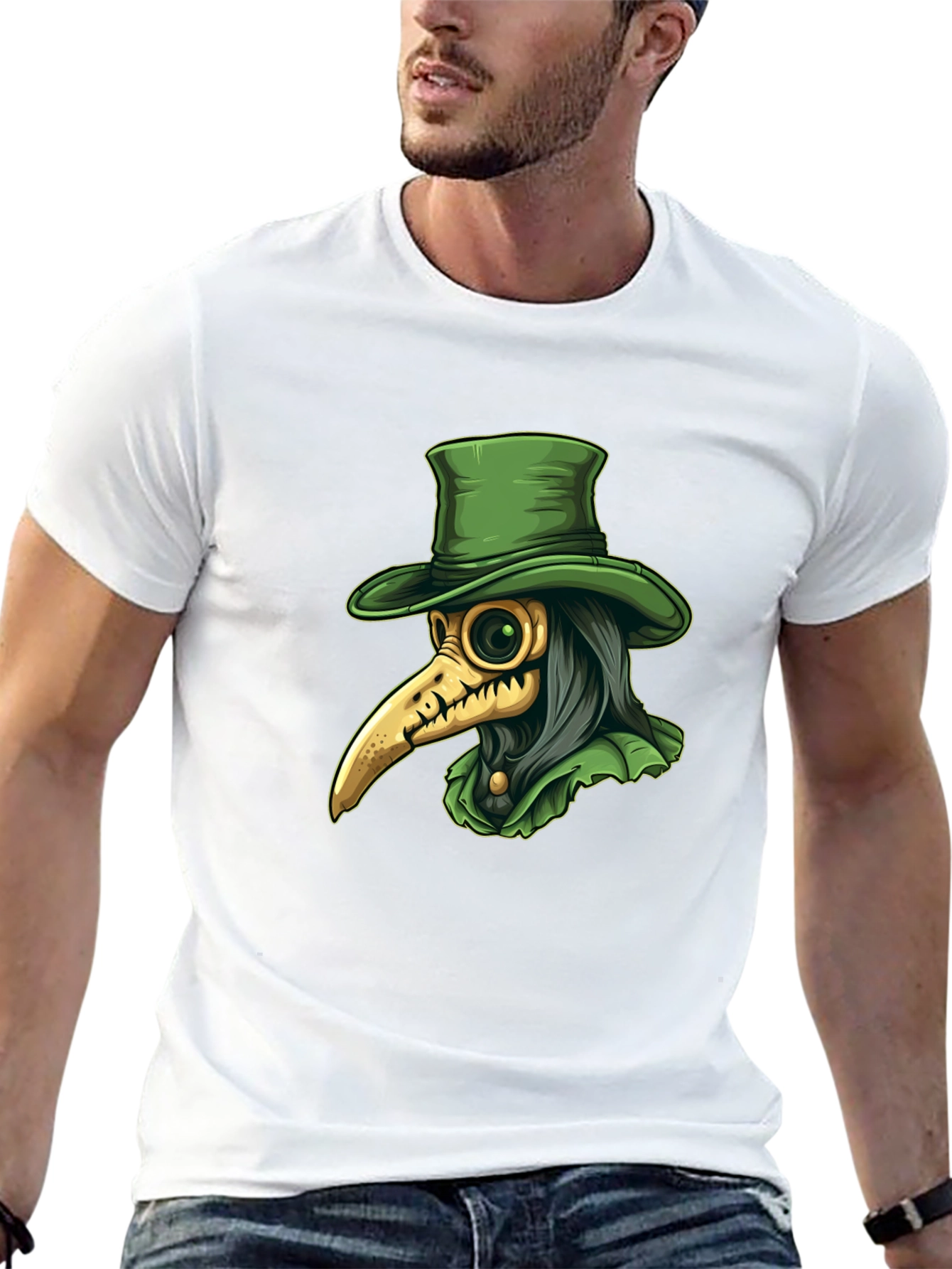 Plague Doctor Graphic Tee - Unique Gothic Fashion