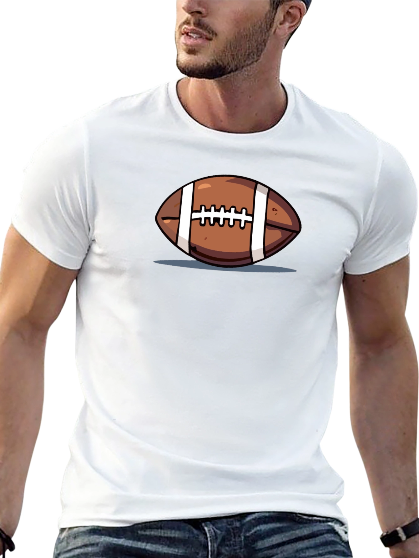 Football Graphic Black T-Shirt