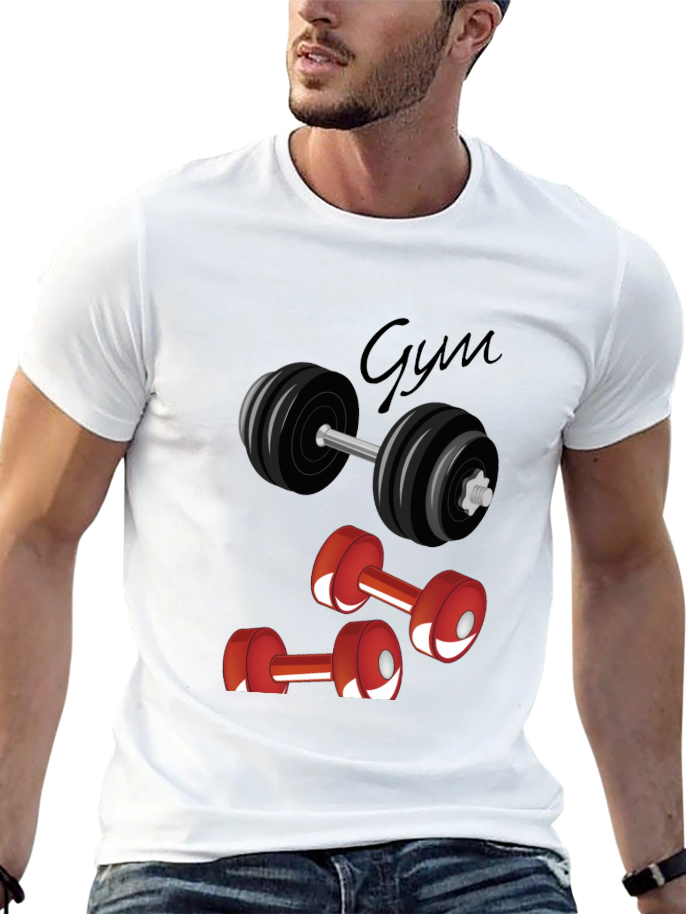 Gym Graphic Tee - Black Cotton T-Shirt