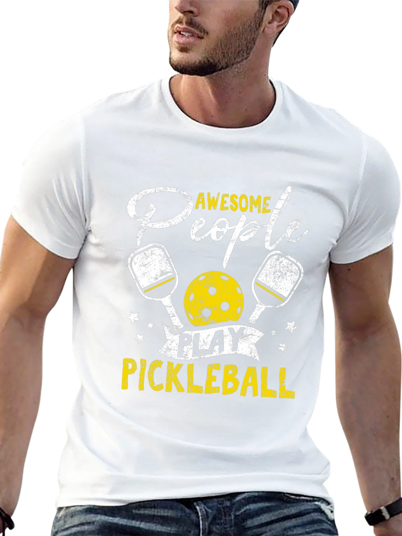 Awesome People Play Pickleball Black T-Shirt