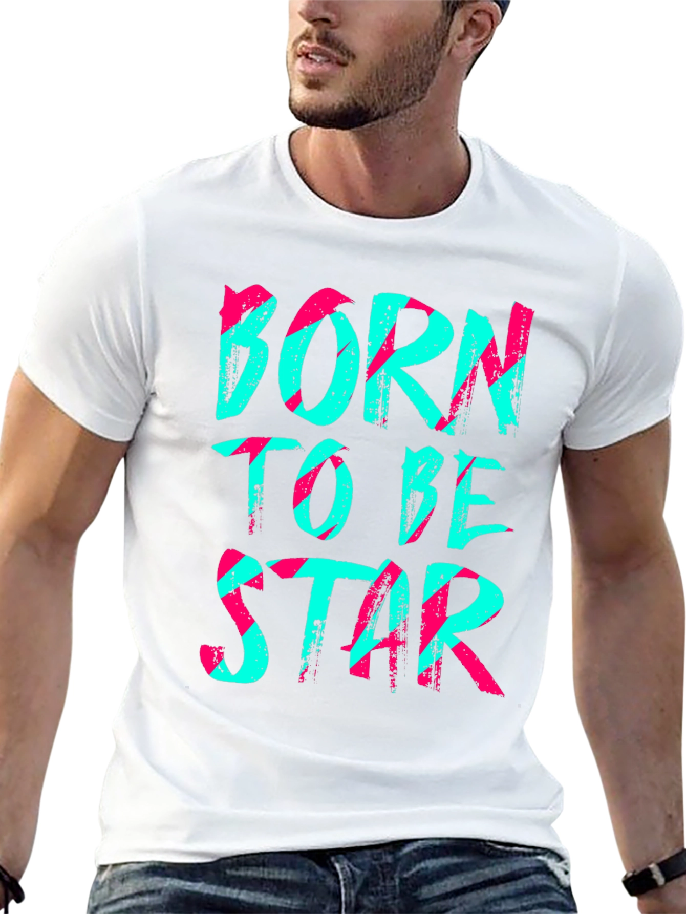 Born to Be Star Black Graphic Tee