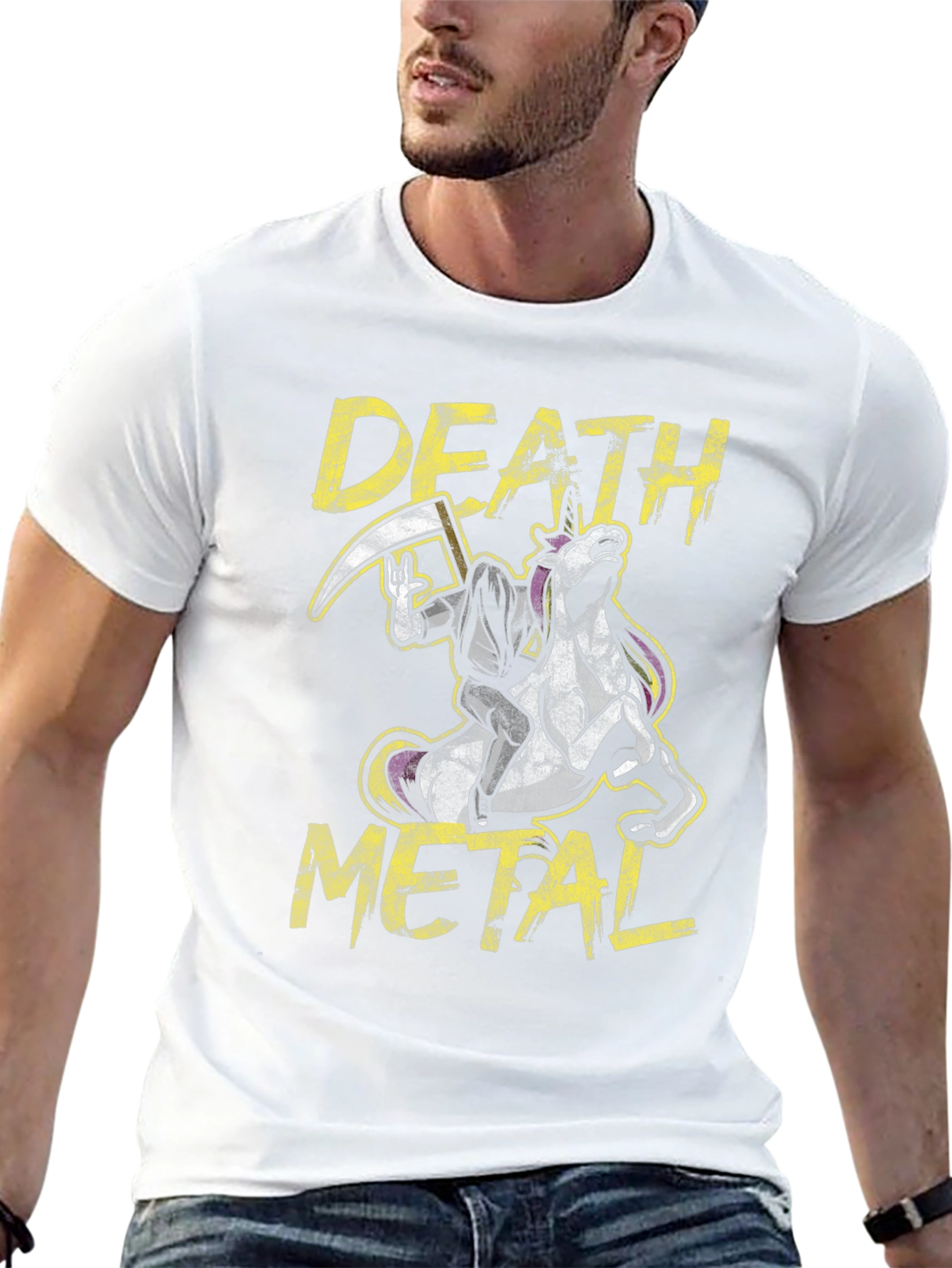 Death Metal Unicorn Graphic T-Shirt