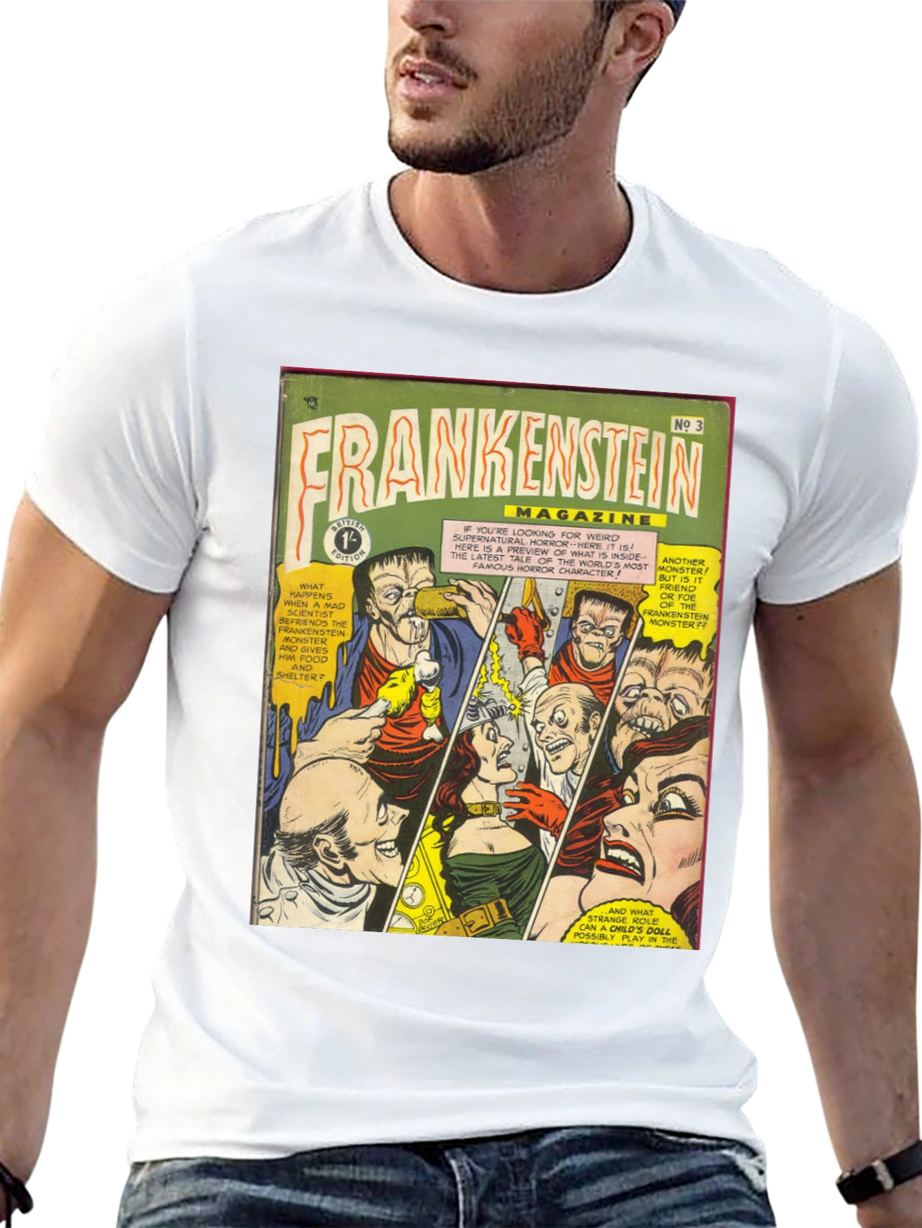 Frankenstein Magazine T-Shirt Comic Book Cover Art