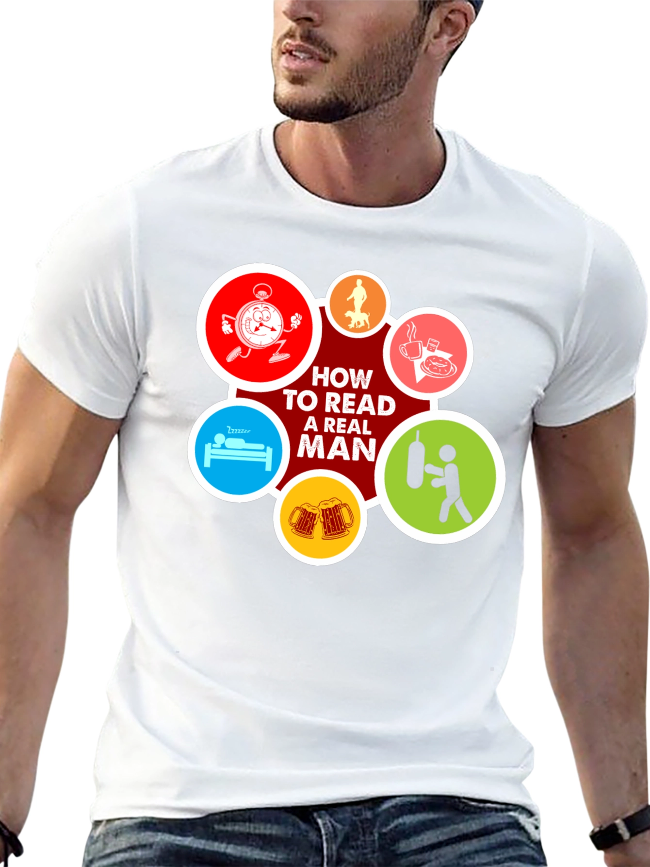 How to Read a Real Man Black T-Shirt