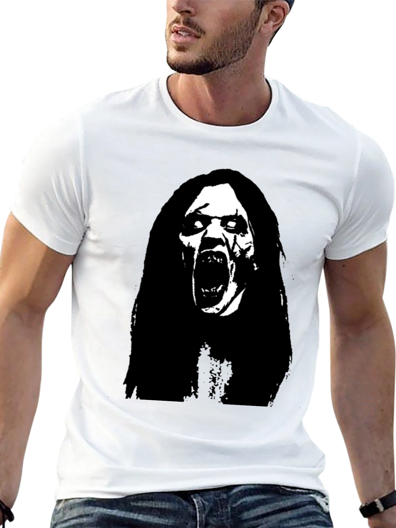 Horror Scream Graphic Black T-Shirt