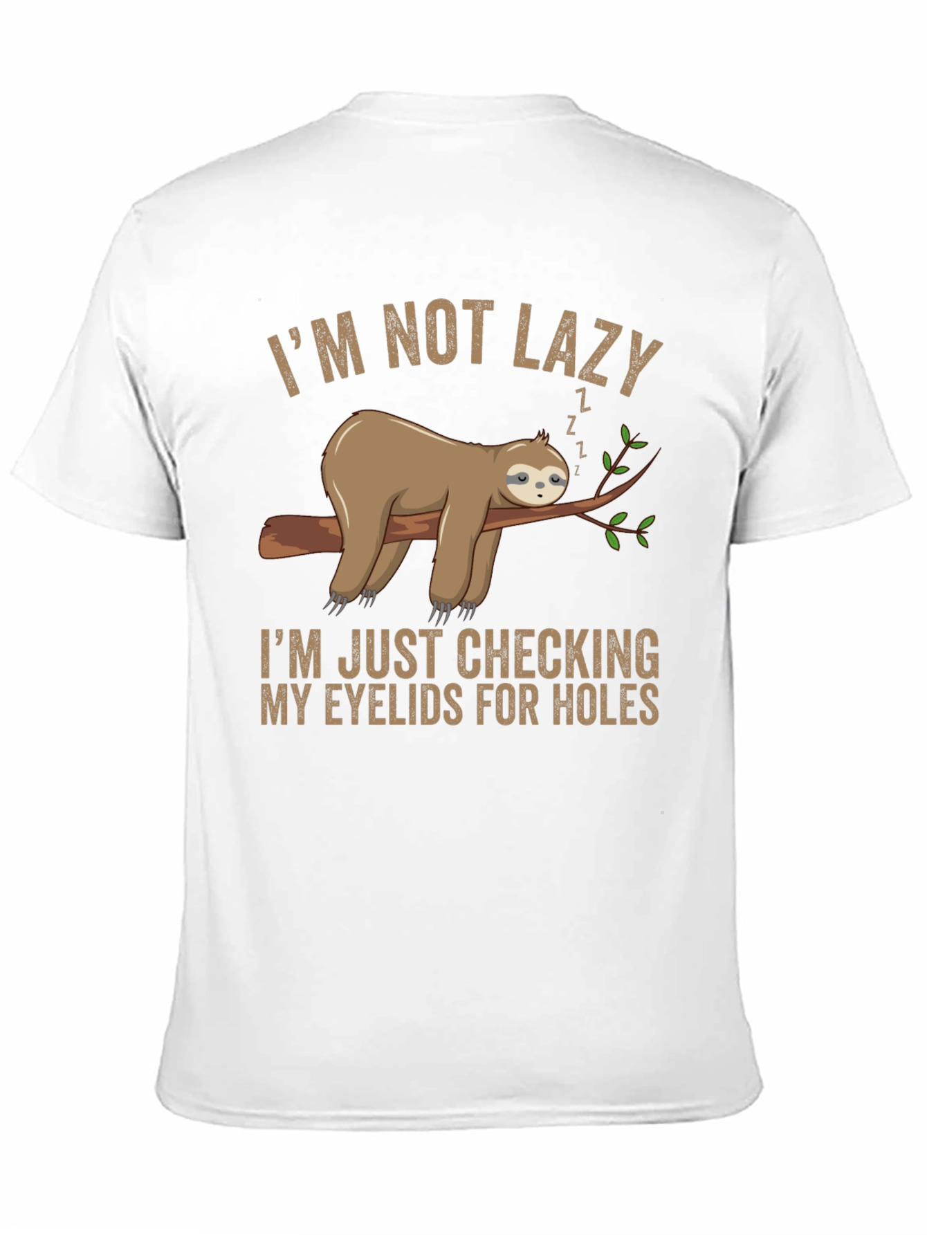 Funny Sloth Lazy Eyelids Graphic T-Shirt