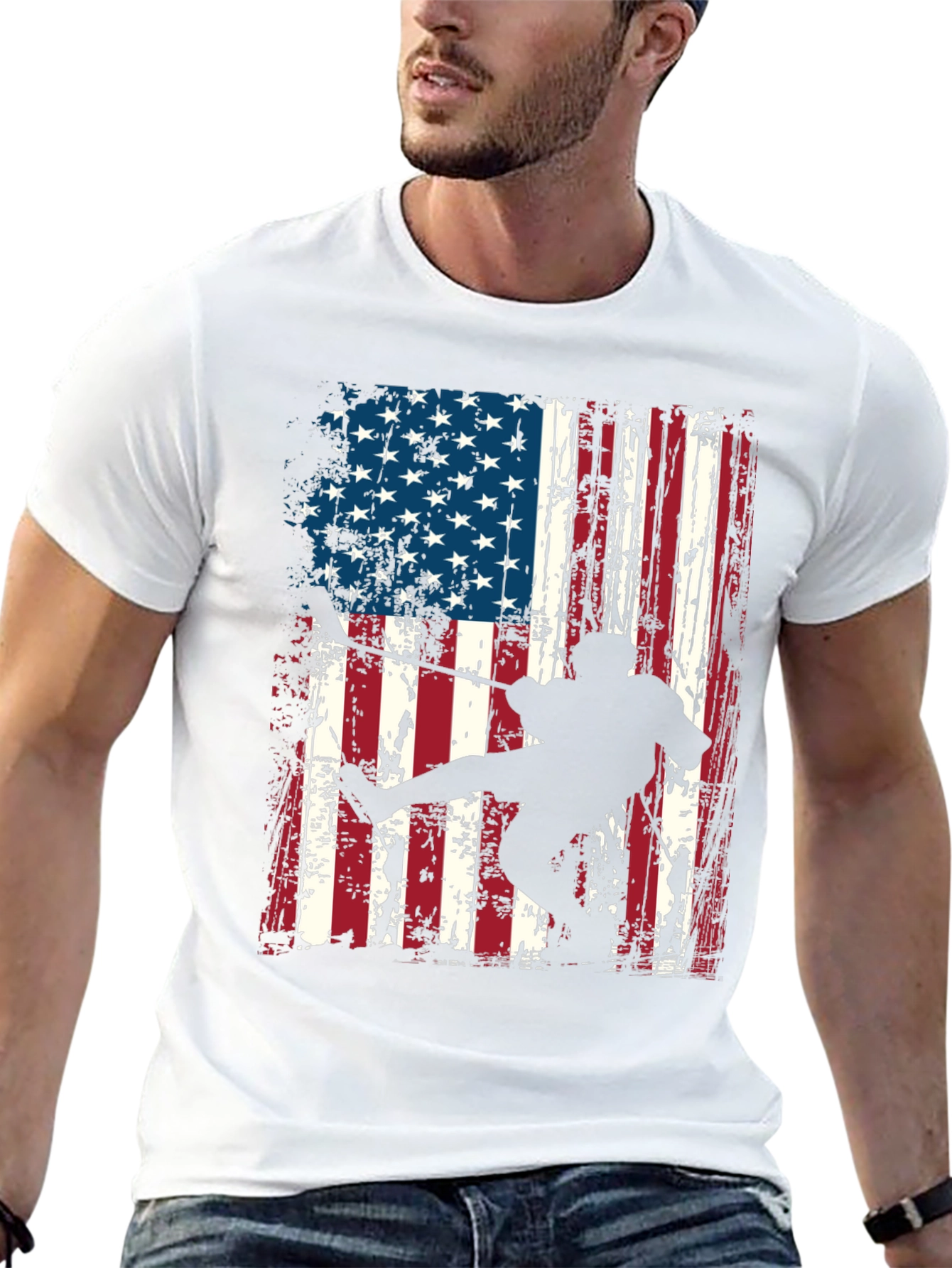 American Flag Karate Graphic T-Shirt