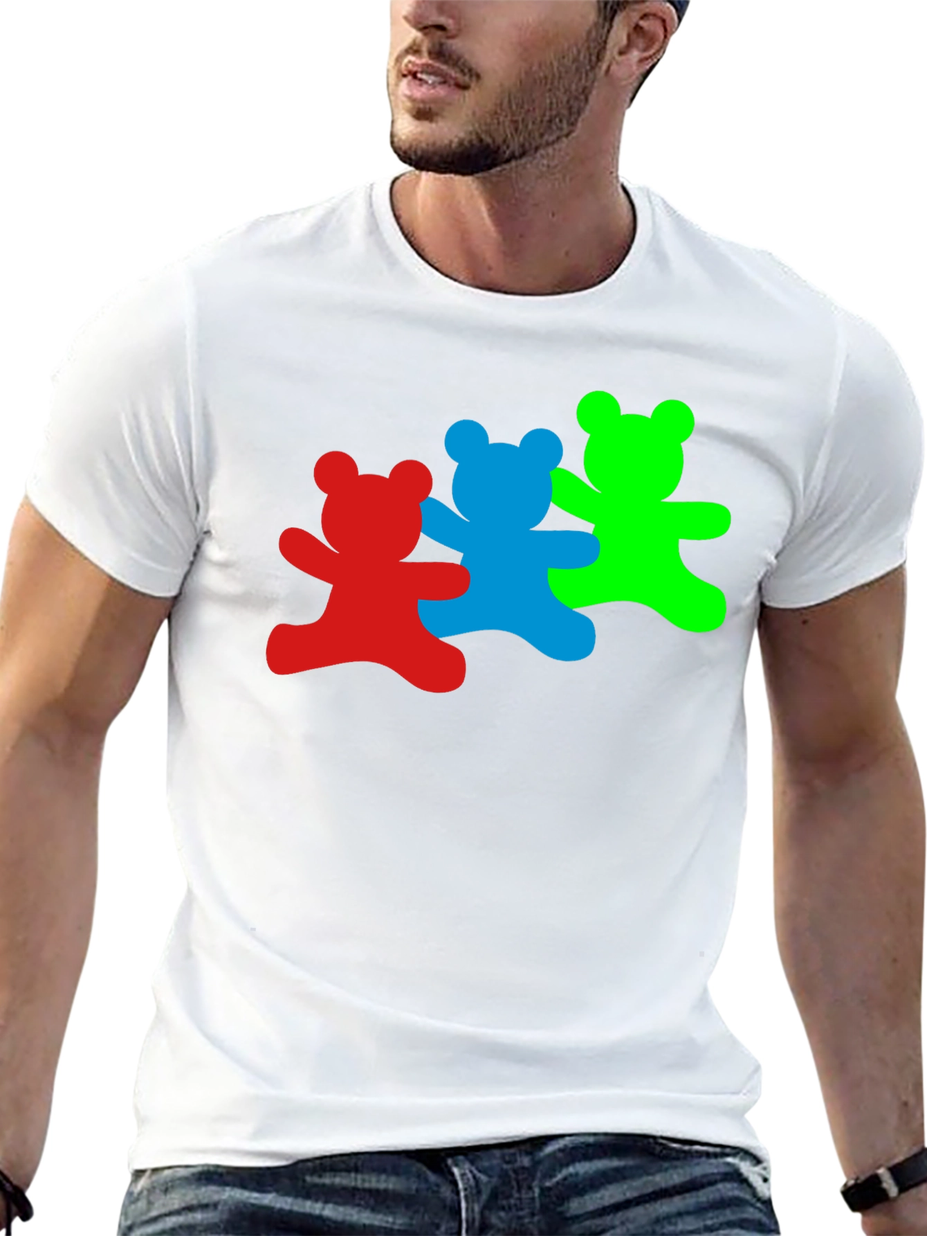 Dancing Bears Graphic Tee - Black Cotton T-Shirt