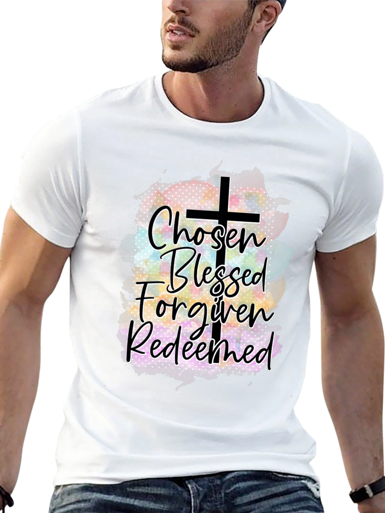 Chosen Blessed Forgiven Redeemed Christian T-Shirt