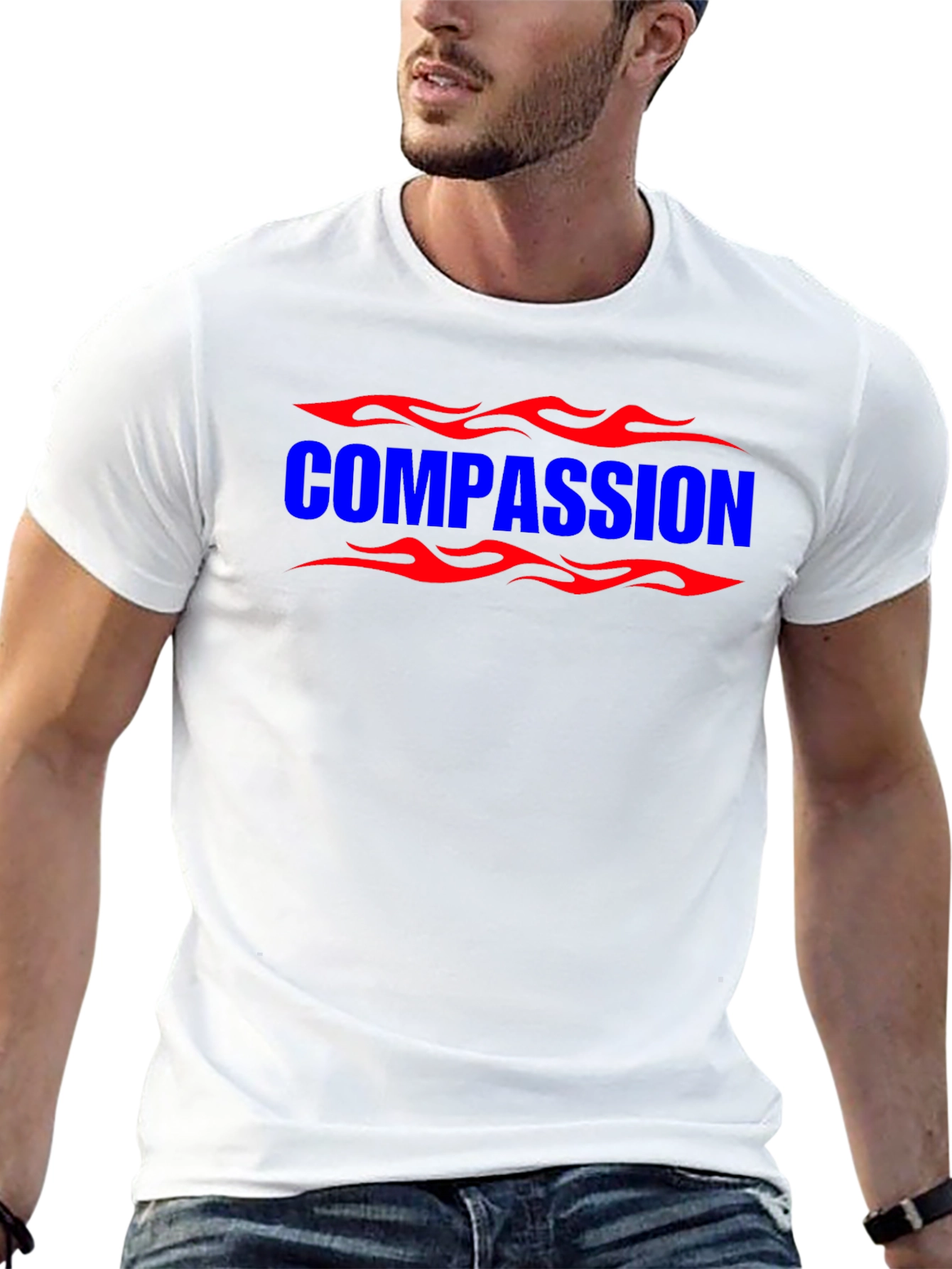 Compassion Flame Graphic Tee - Bold Statement Shirt