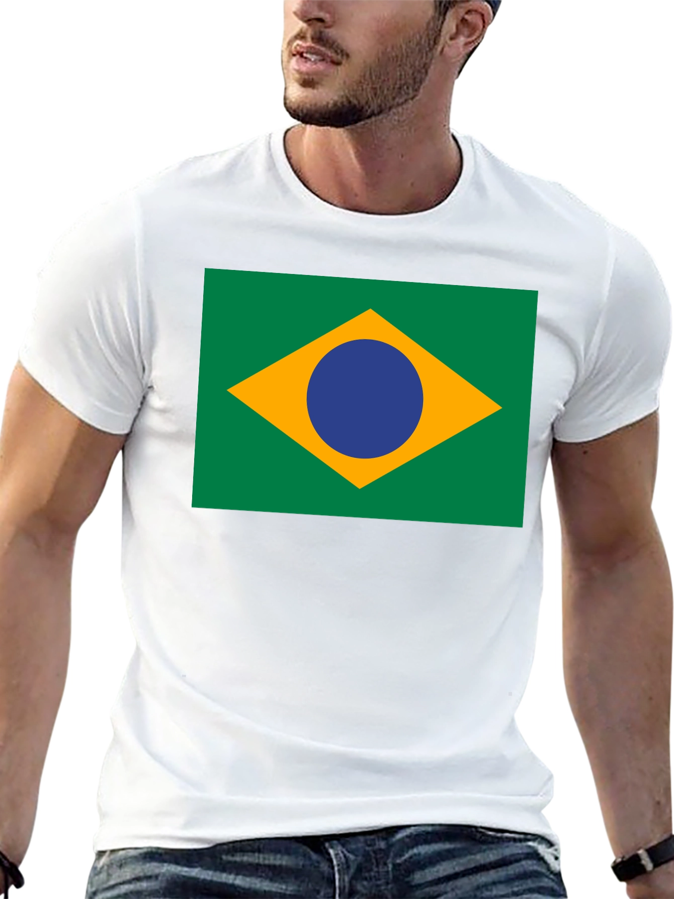 Brazil Flag Graphic Tee - Black