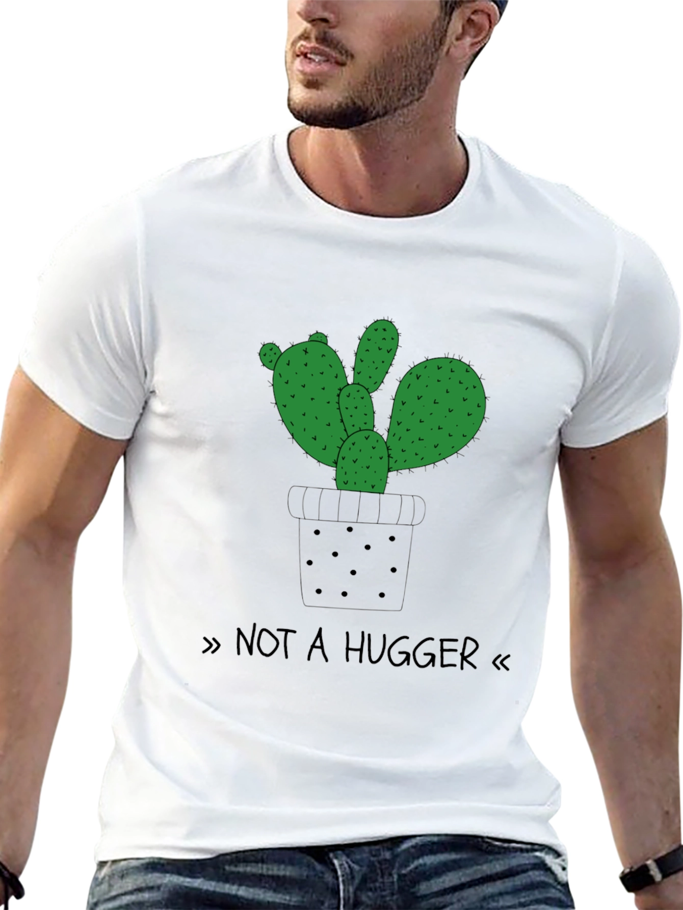 Not a Hugger Cactus T-Shirt - Soft Cotton Blend