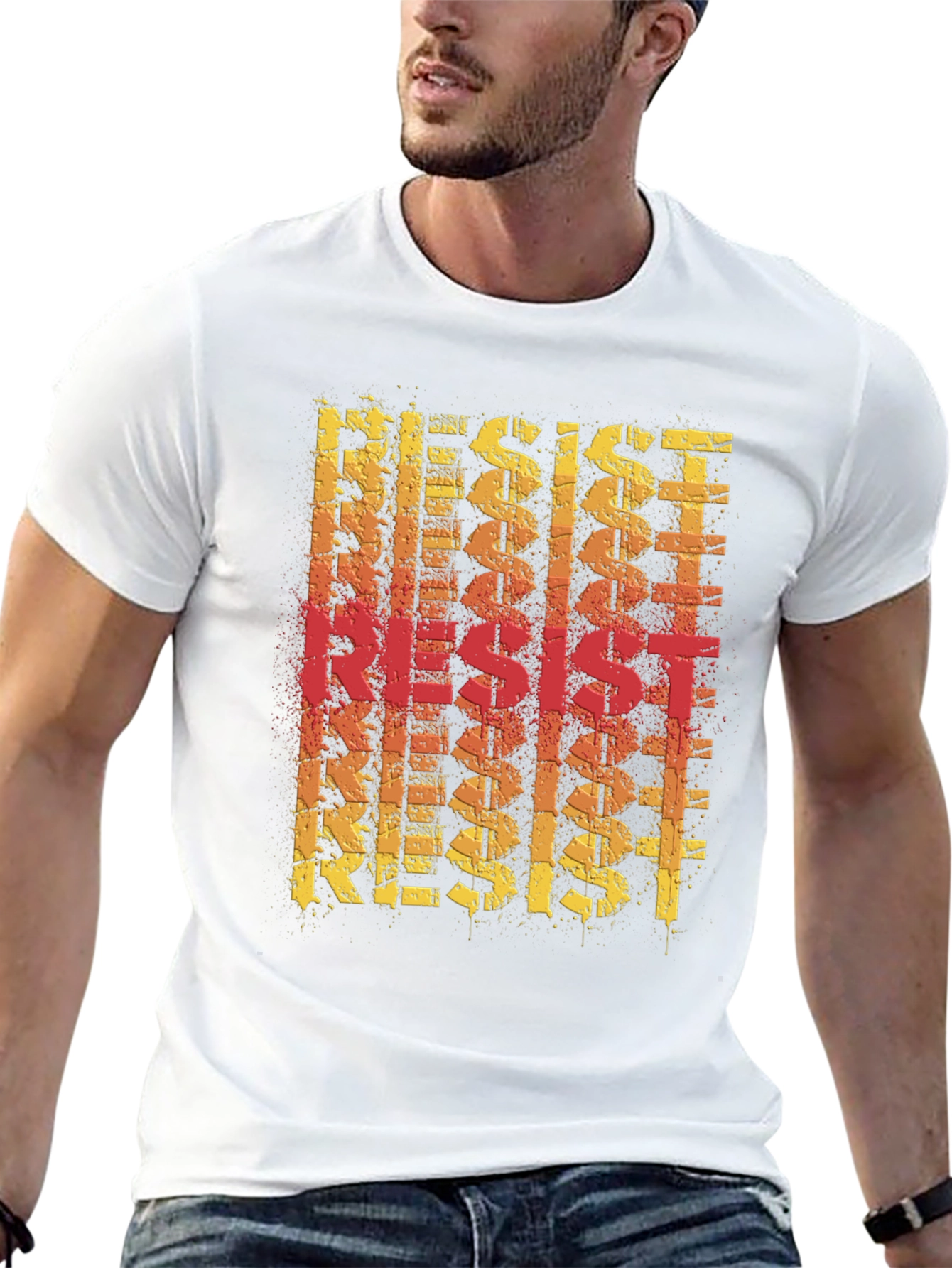 Resist Graphic Print Tee - Bold Statement T-Shirt