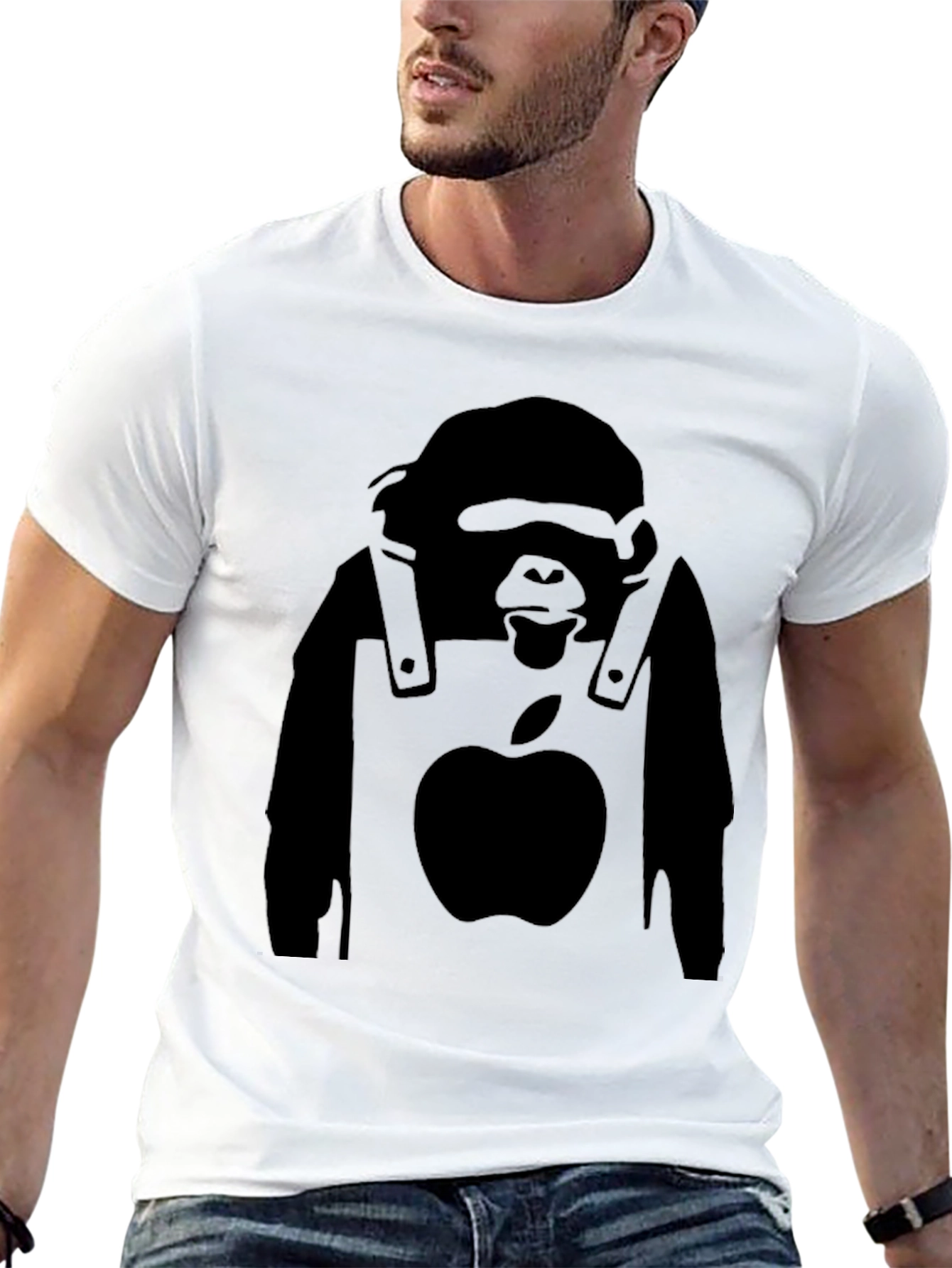 Banksy Inspired Apple Gorilla Graphic Tee