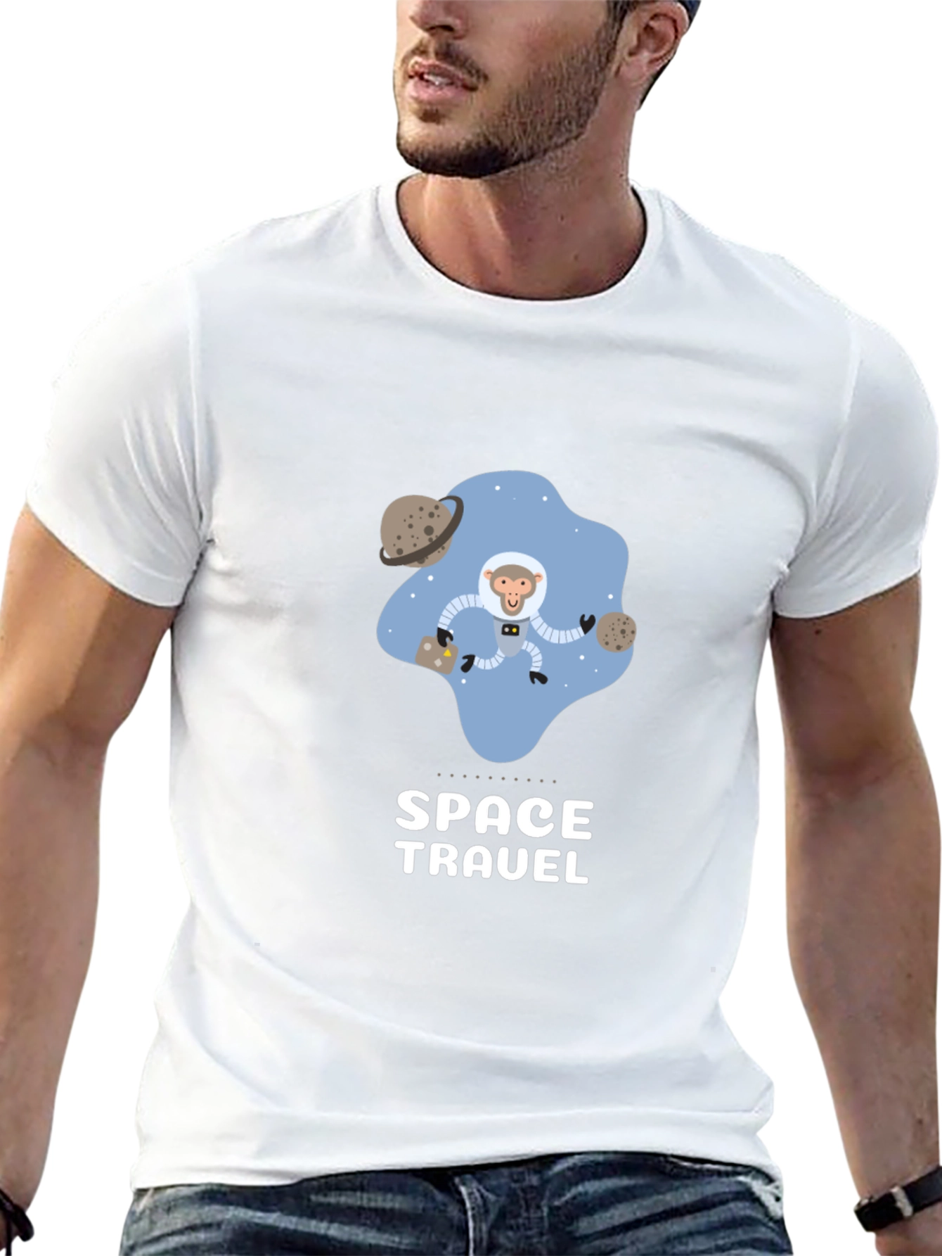 Space Travel Monkey Astronaut T-Shirt