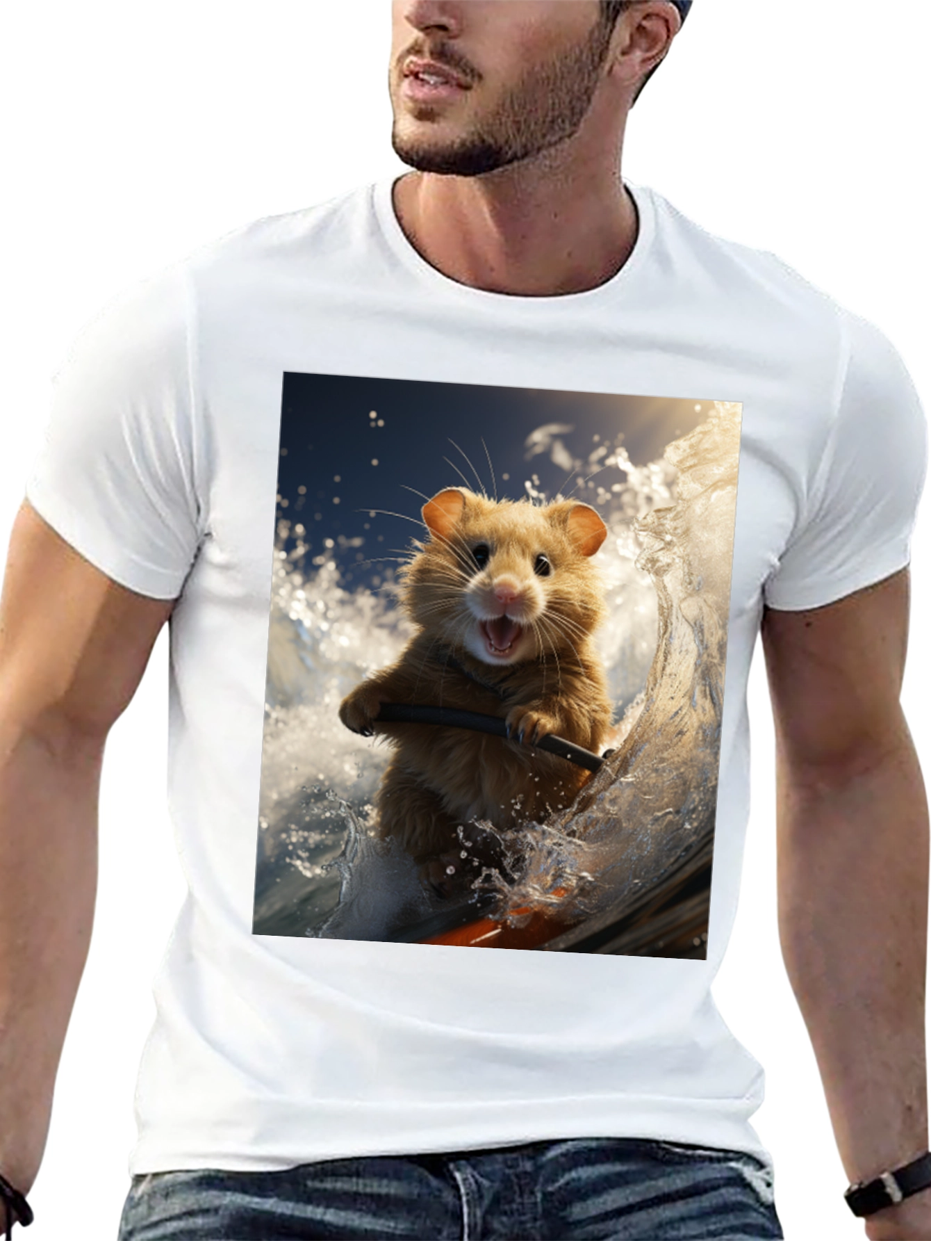 Hamster Surfing T-Shirt - Ride the Wave!