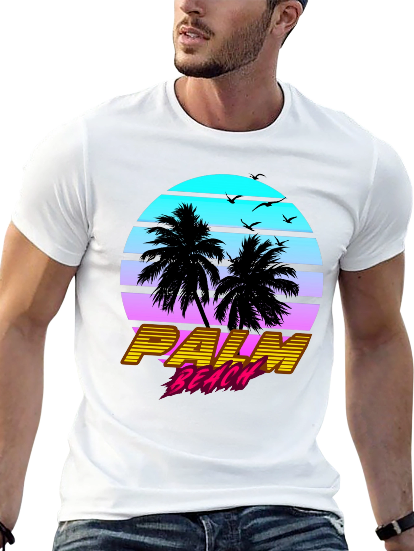 Palm Beach Retro Graphic T-Shirt