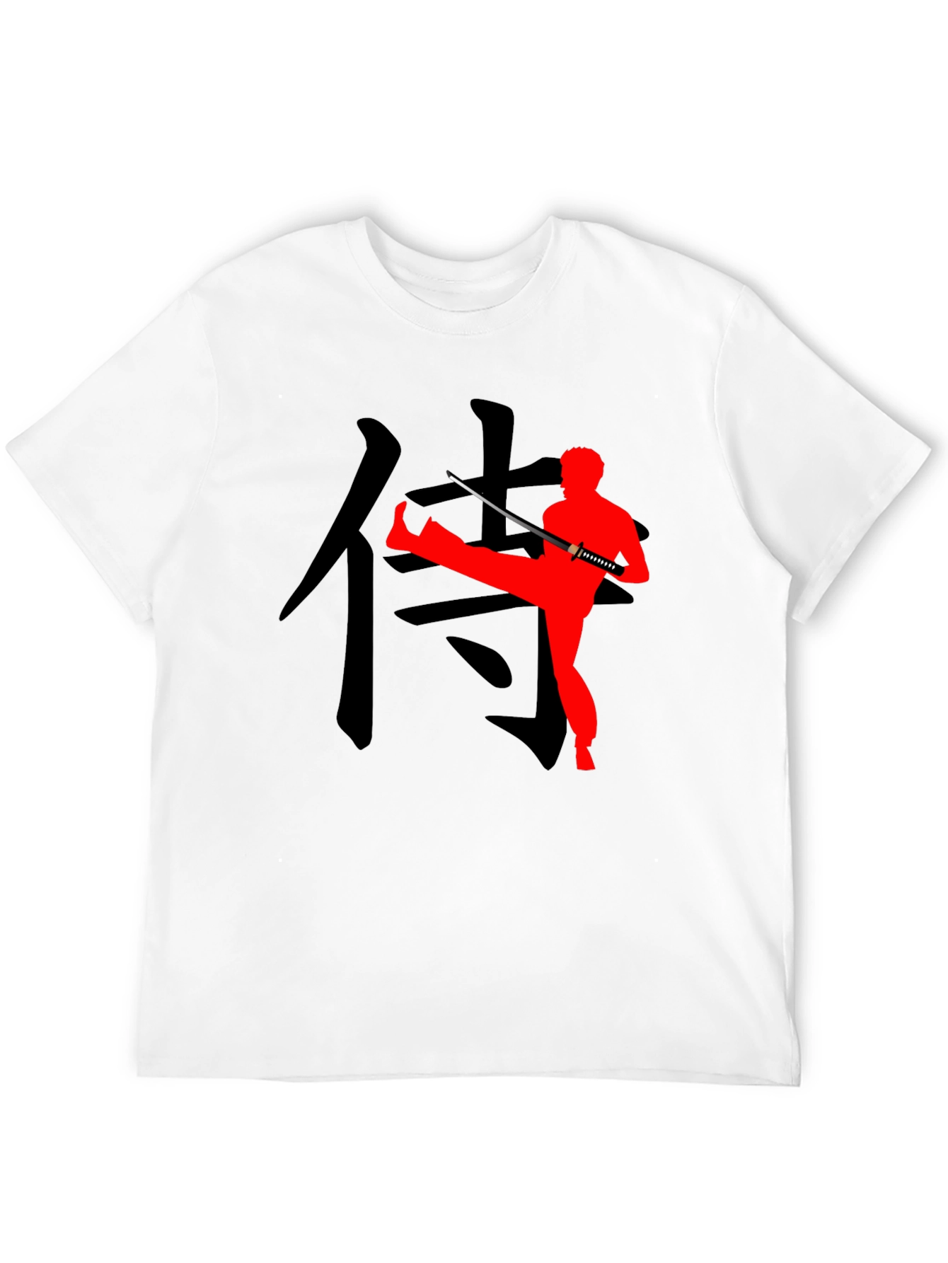 Martial Arts Graphic Tee - Katana & Kanji Design