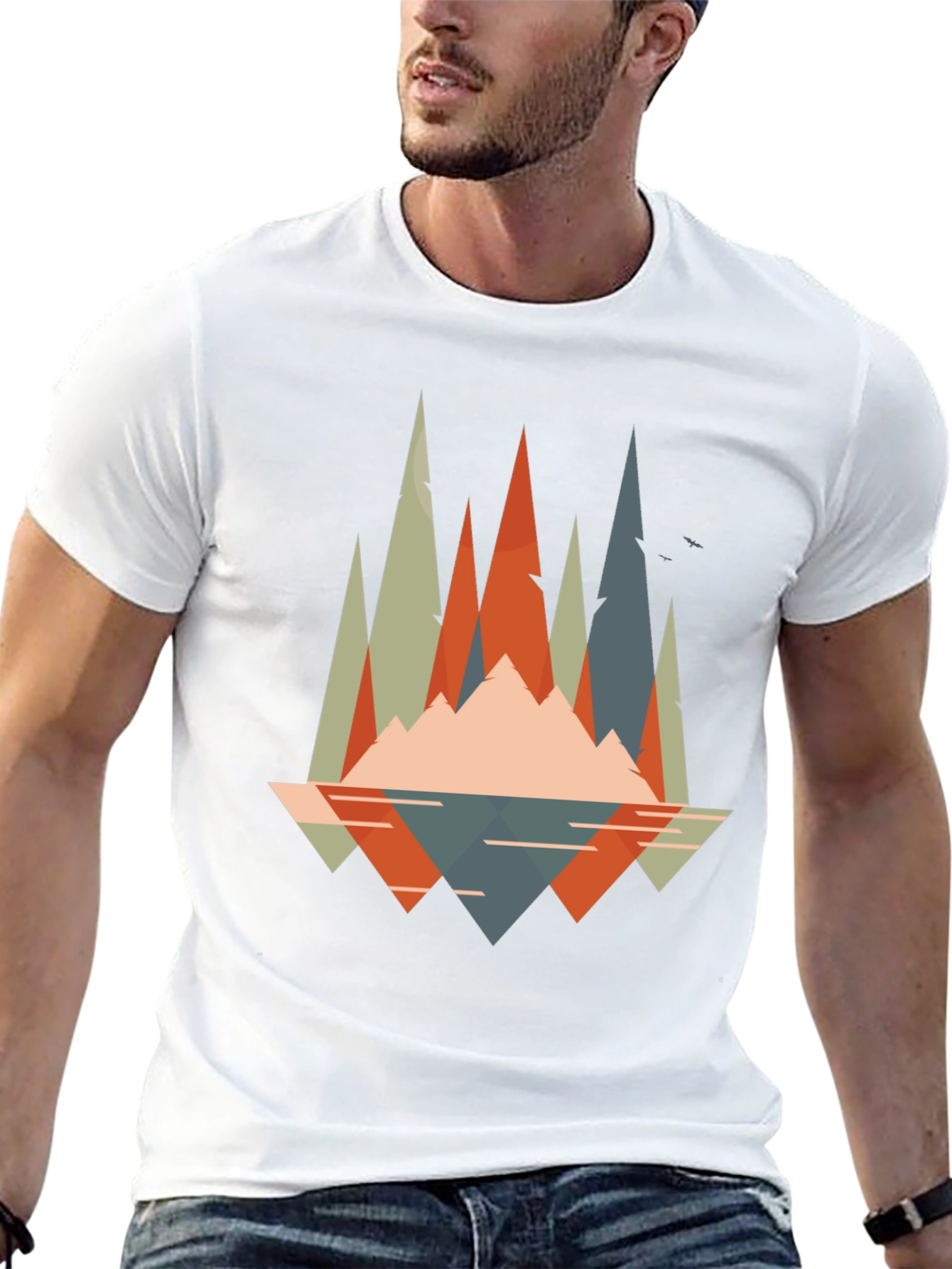 Geometric Mountain Graphic Tee - Adventure Ready!