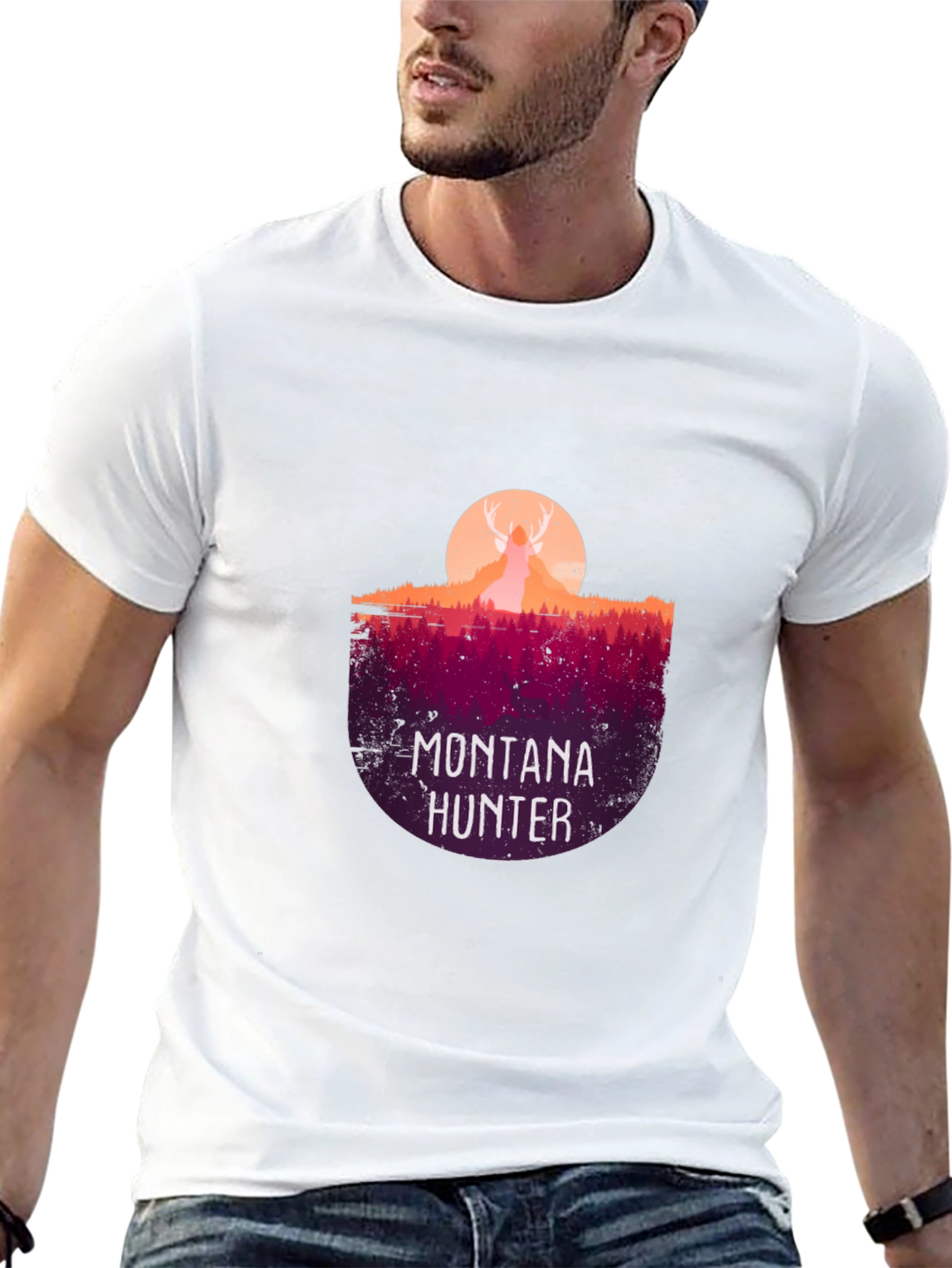 Montana Hunter Graphic Tee - Nature Inspired Design