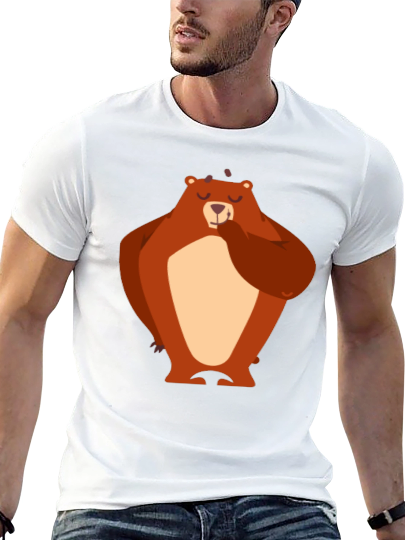 Bear Graphic T-Shirt - Black Cotton Tee