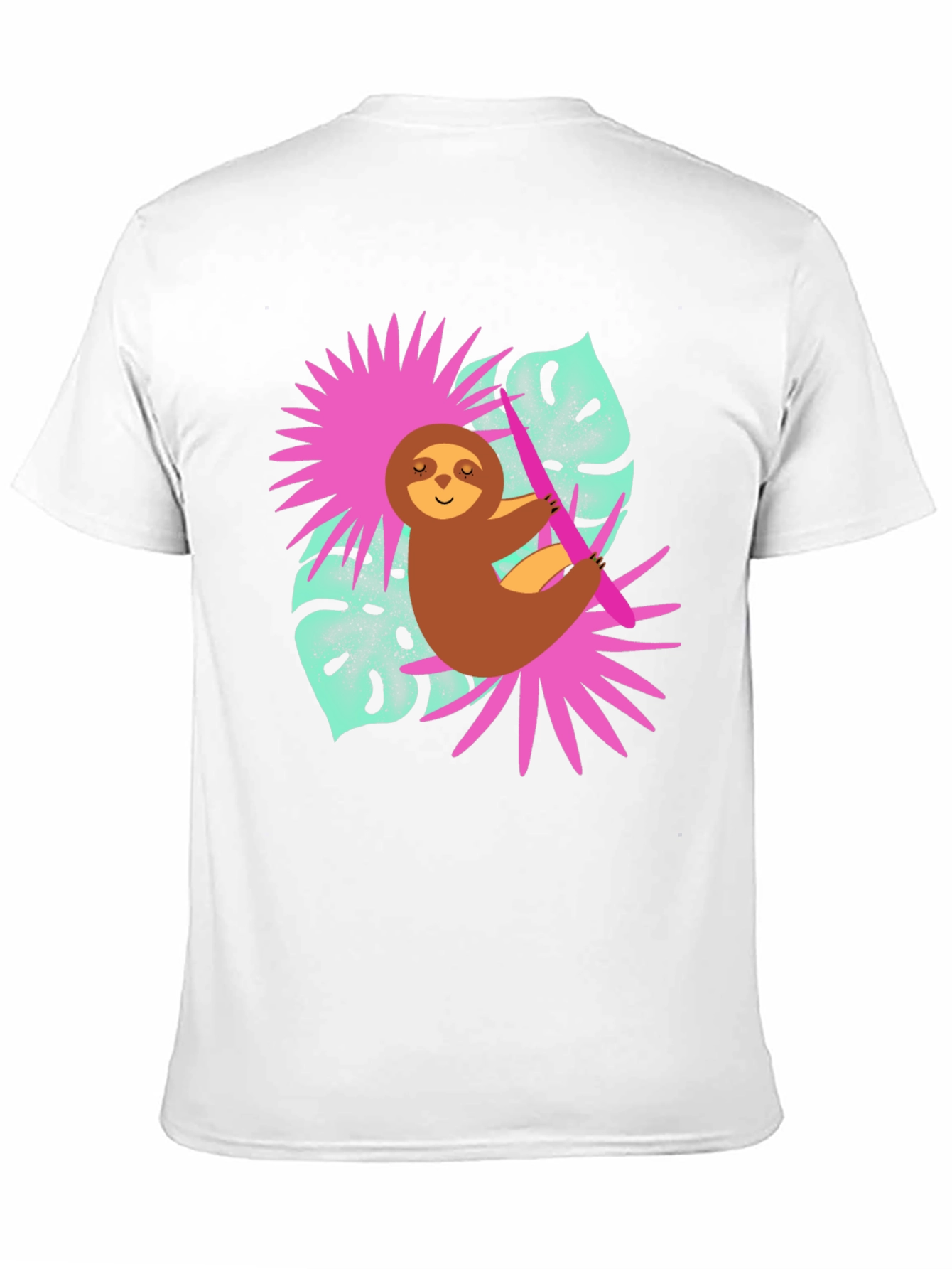 Sloth Graphic T-Shirt - Tropical Design