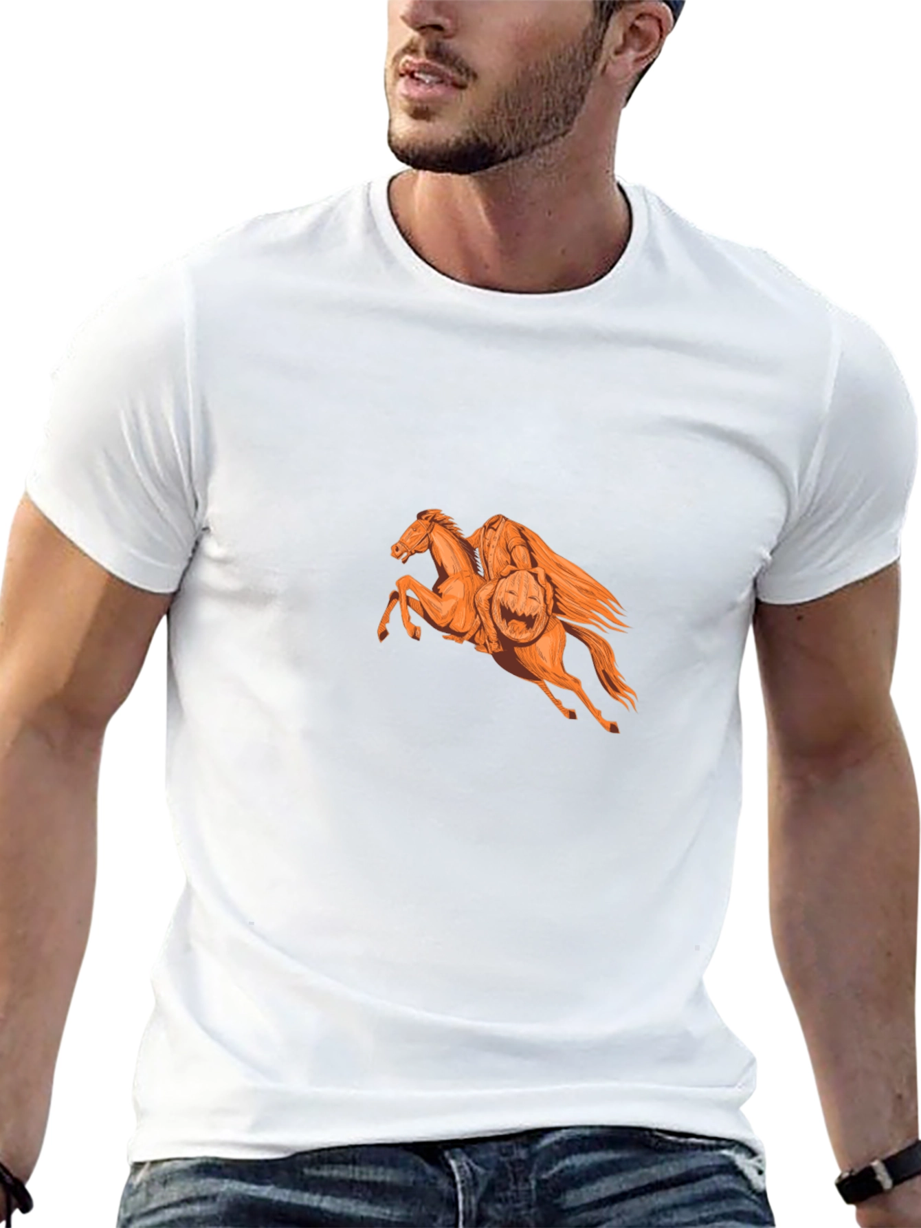 Headless Horseman Halloween Graphic T-Shirt
